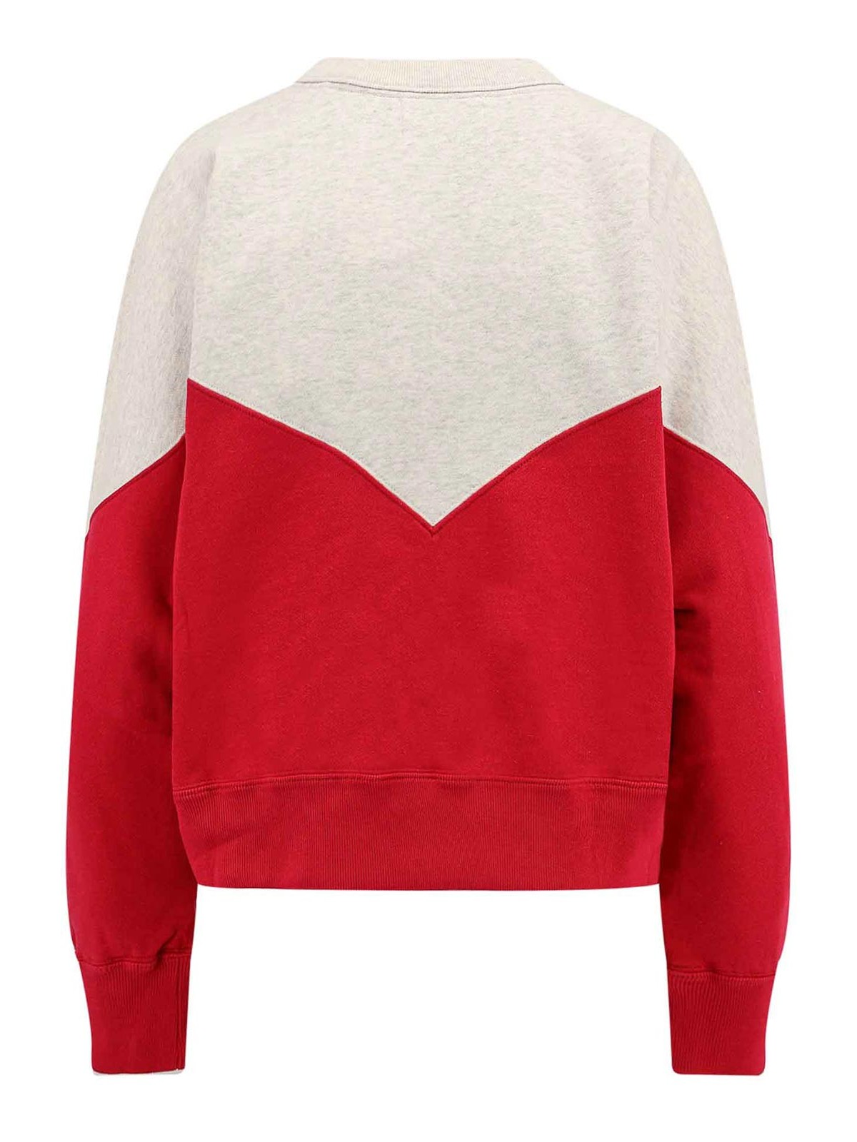 Shop Isabel Marant Cotton Sweatshirt With Logo Print In Nude & Neutrals