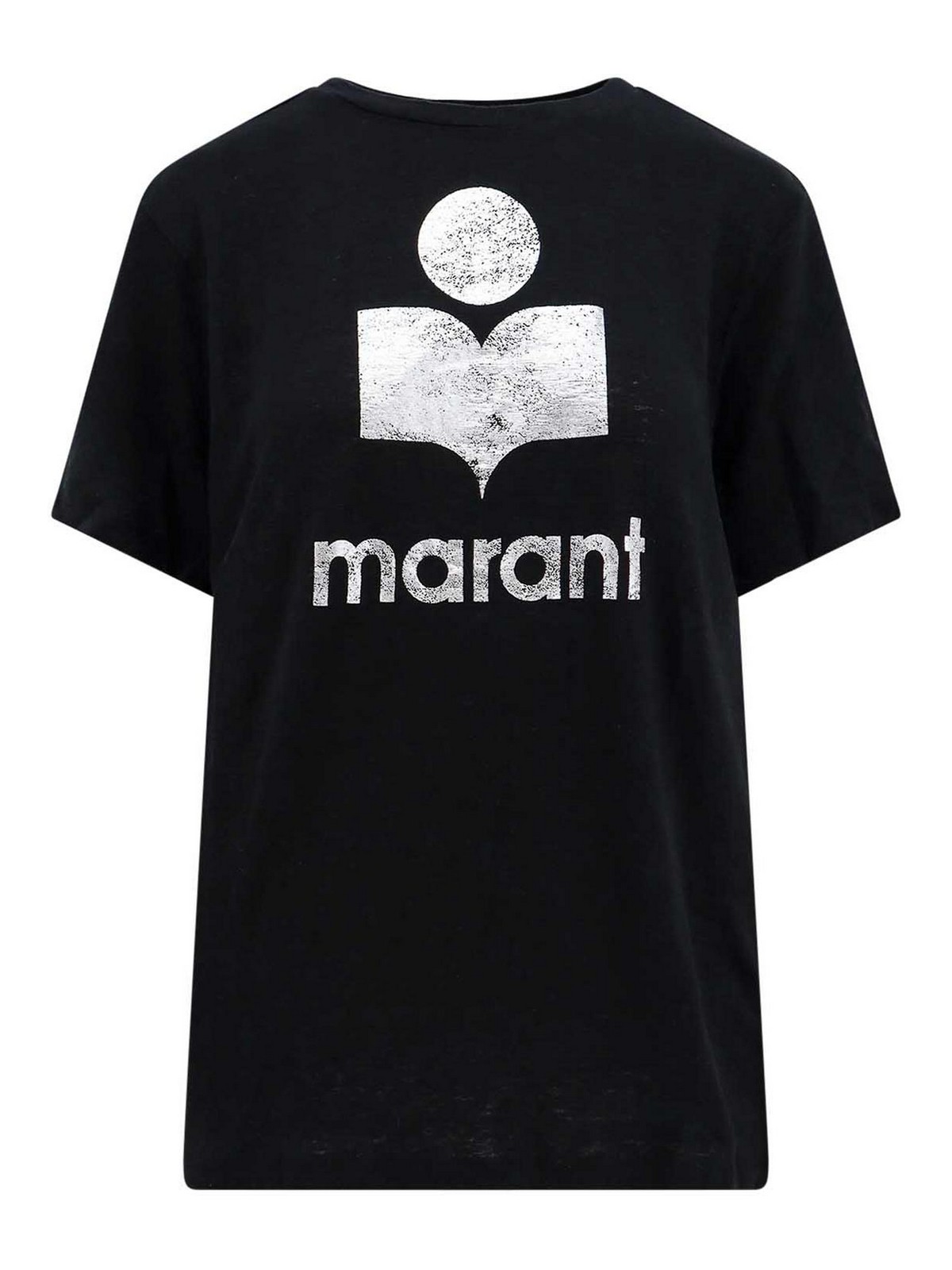 Isabel Marant Cotton T-shirt With Frontal Logo In Black