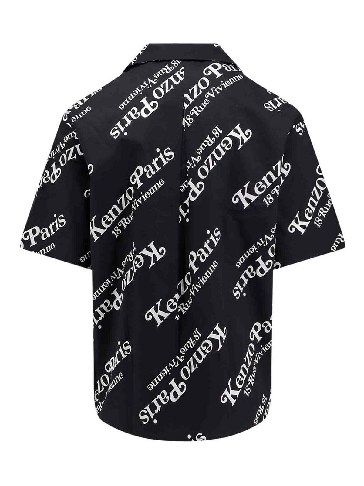 Shop Kenzo Cotton Shirt With Iconic Print In Negro