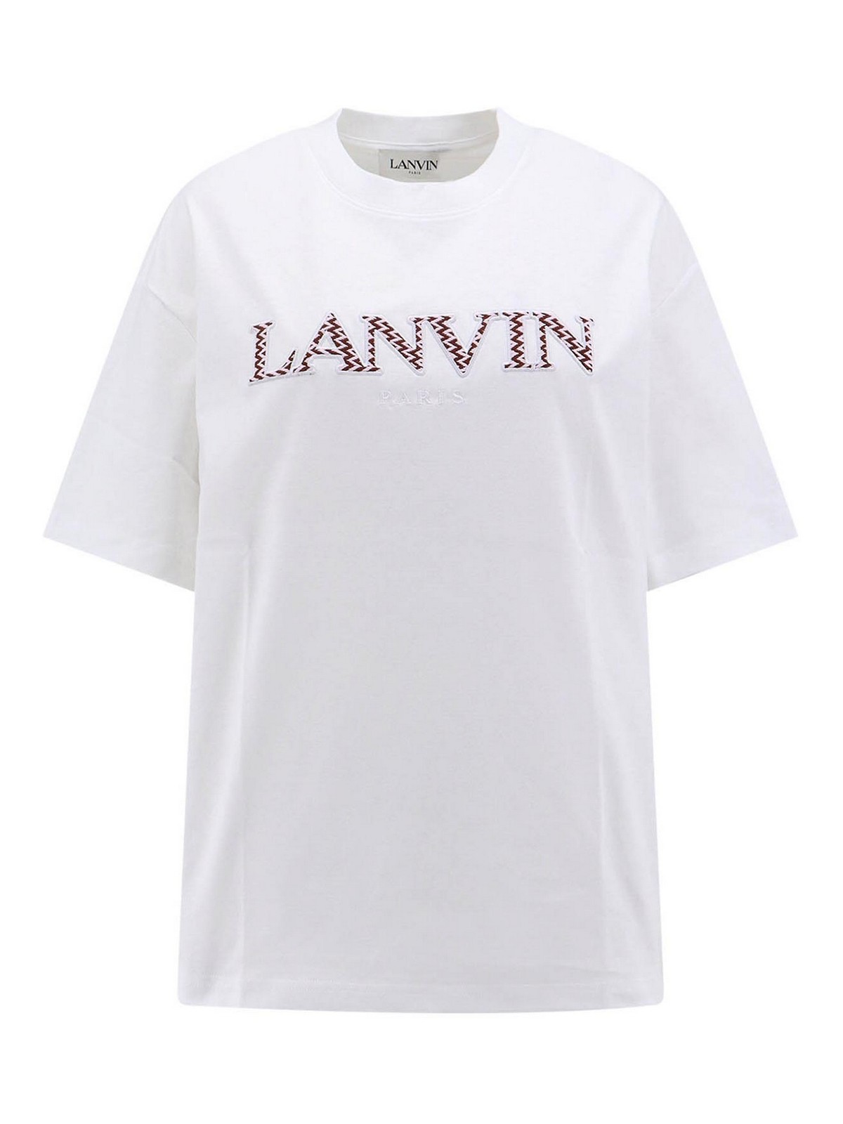 Lanvin Cotton T-shirt With  Patch In Blanco