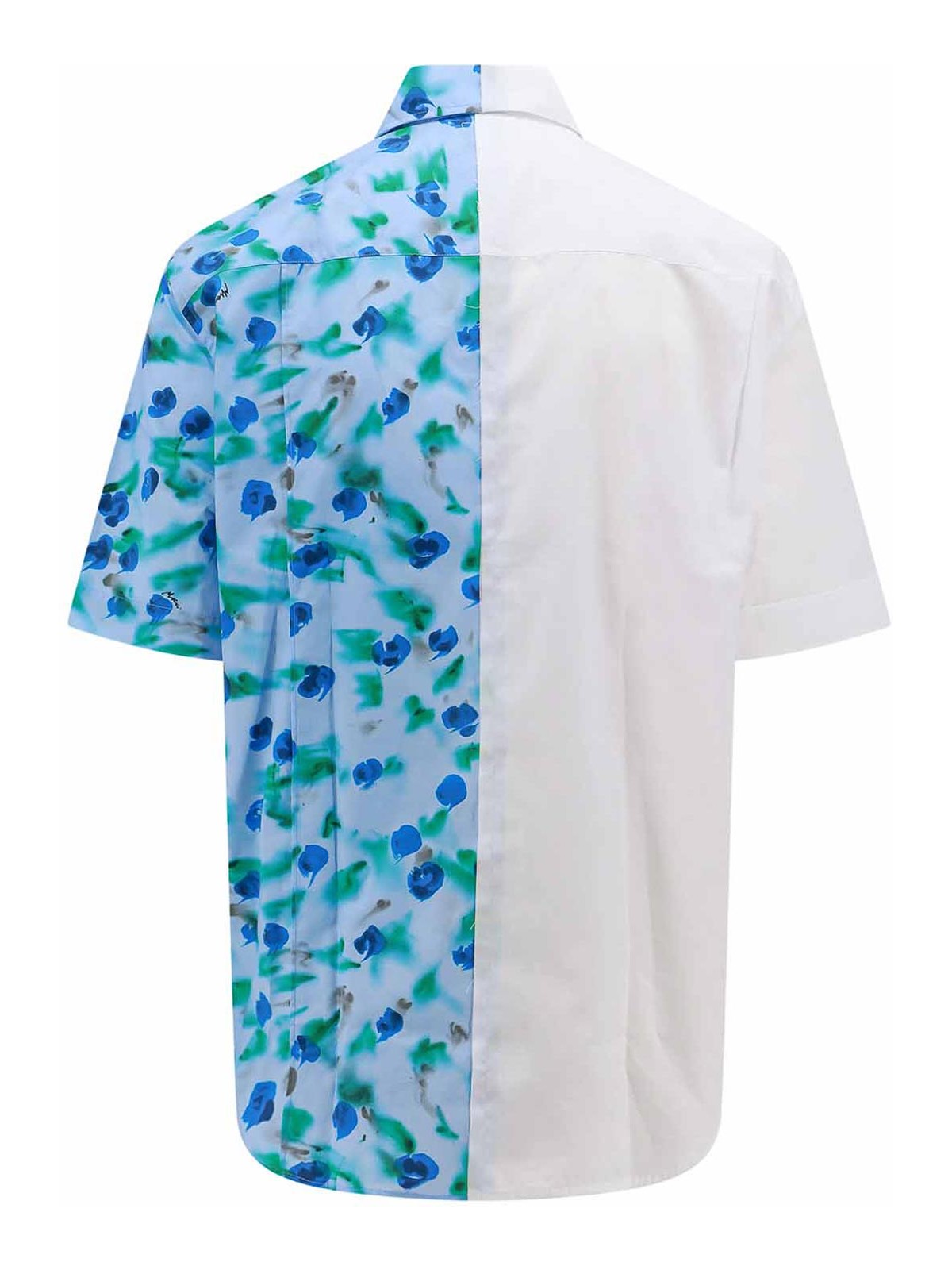 Shop Marni Cotton Shirt With Floral Print In Azul