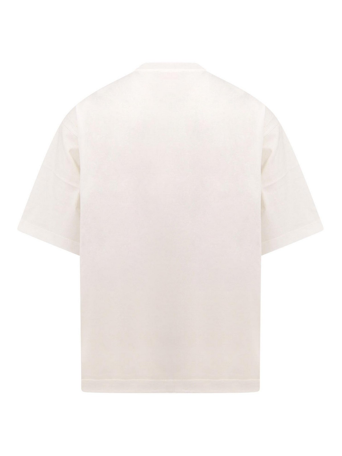 Shop Marni Cotton T-shirt With Frontal Logo In White