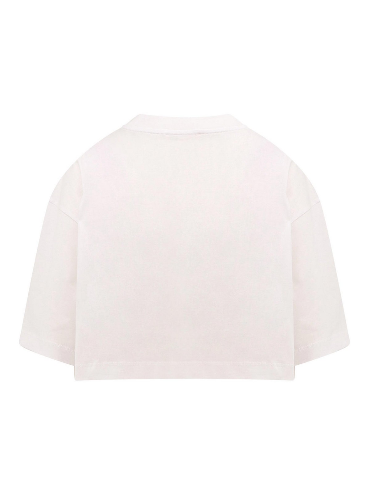 Shop Marni Cotton T-shirt With Frontal Logo In Blanco
