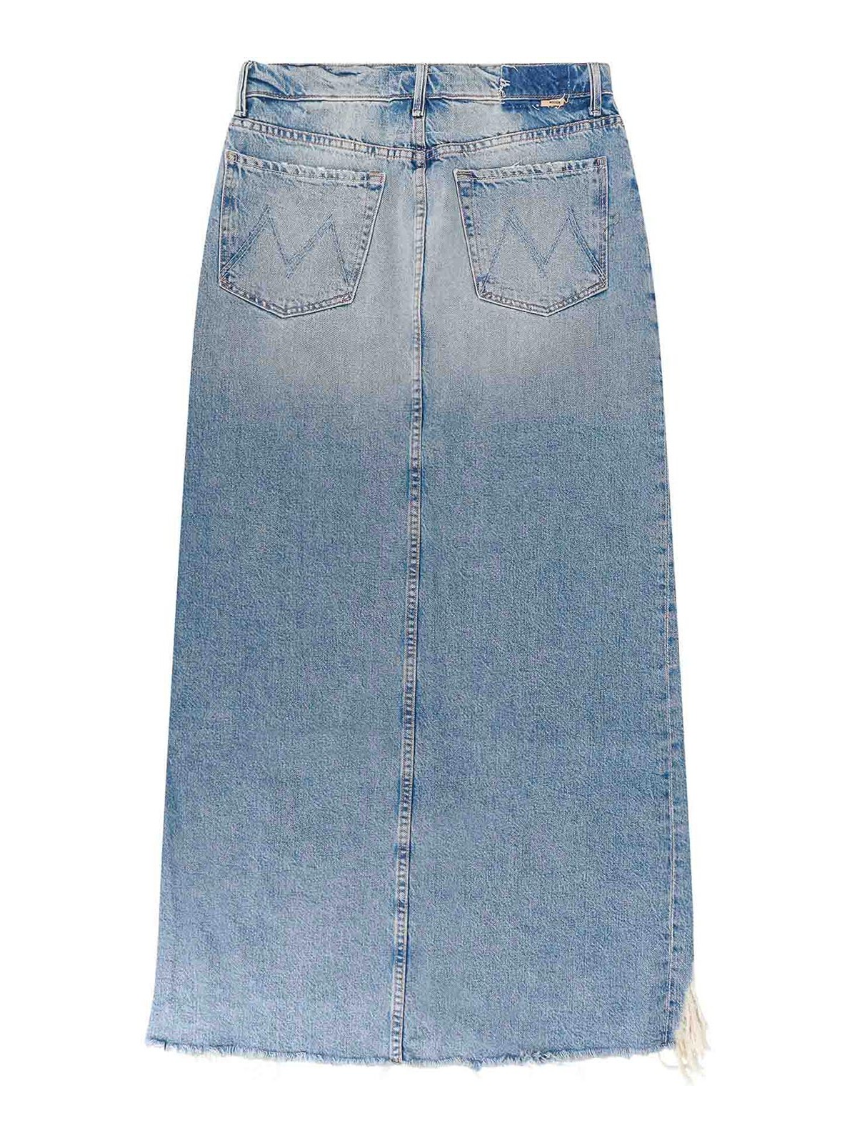 Shop Mother Cotton Skirt With Frontal Slit In Azul