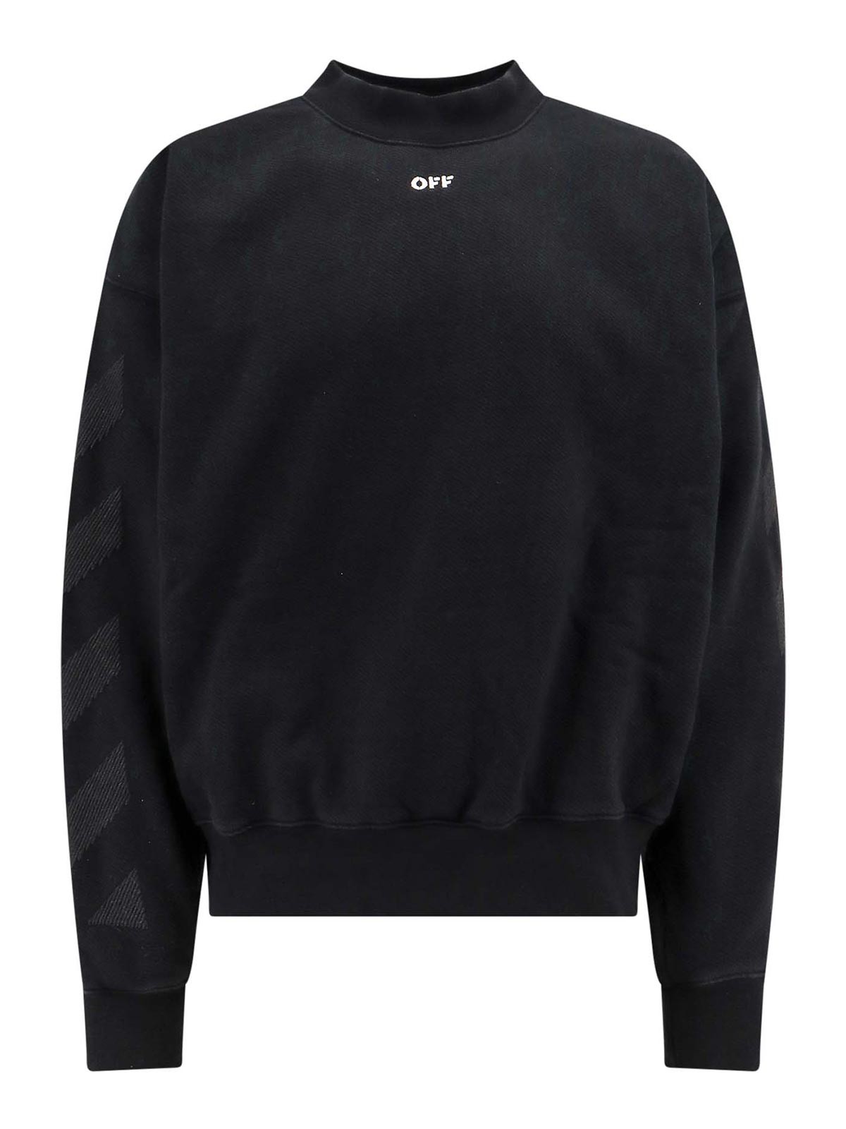 Shop Off-white Cotton Sweatshirt With Frontal Off Logo In Negro