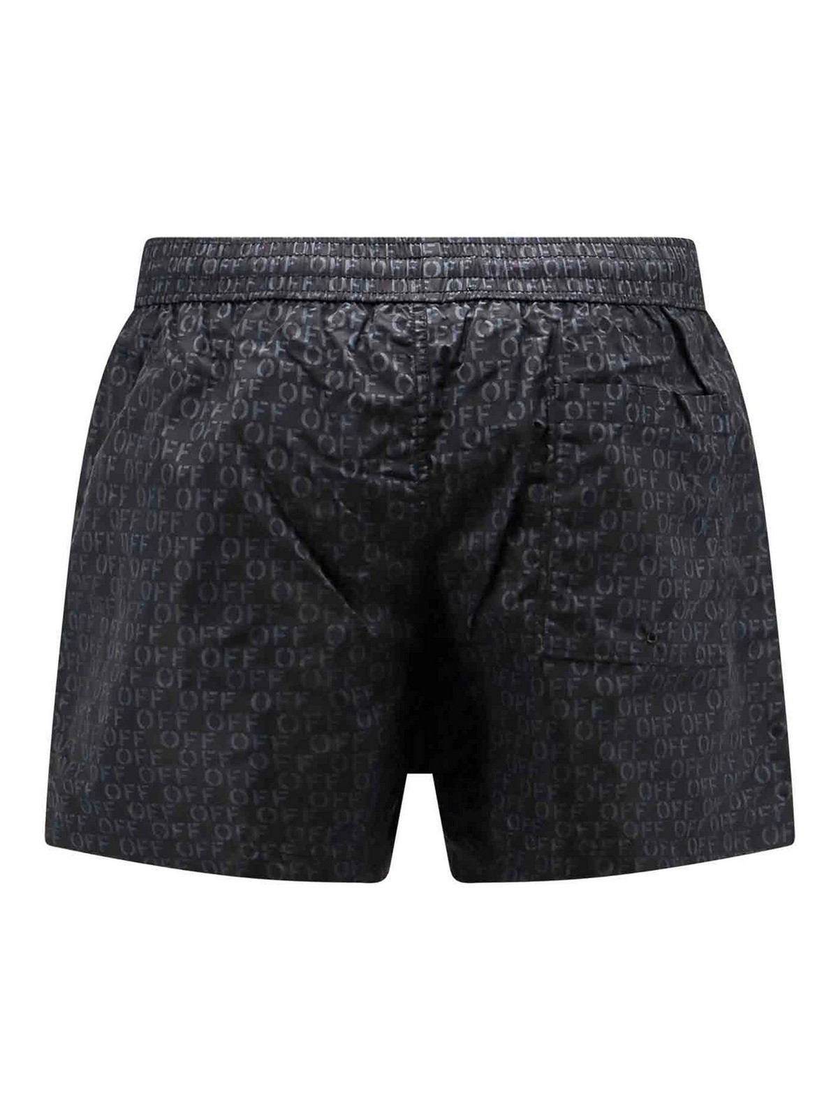 Shop Off-white Swimming Trunks With All-over Logo In Negro