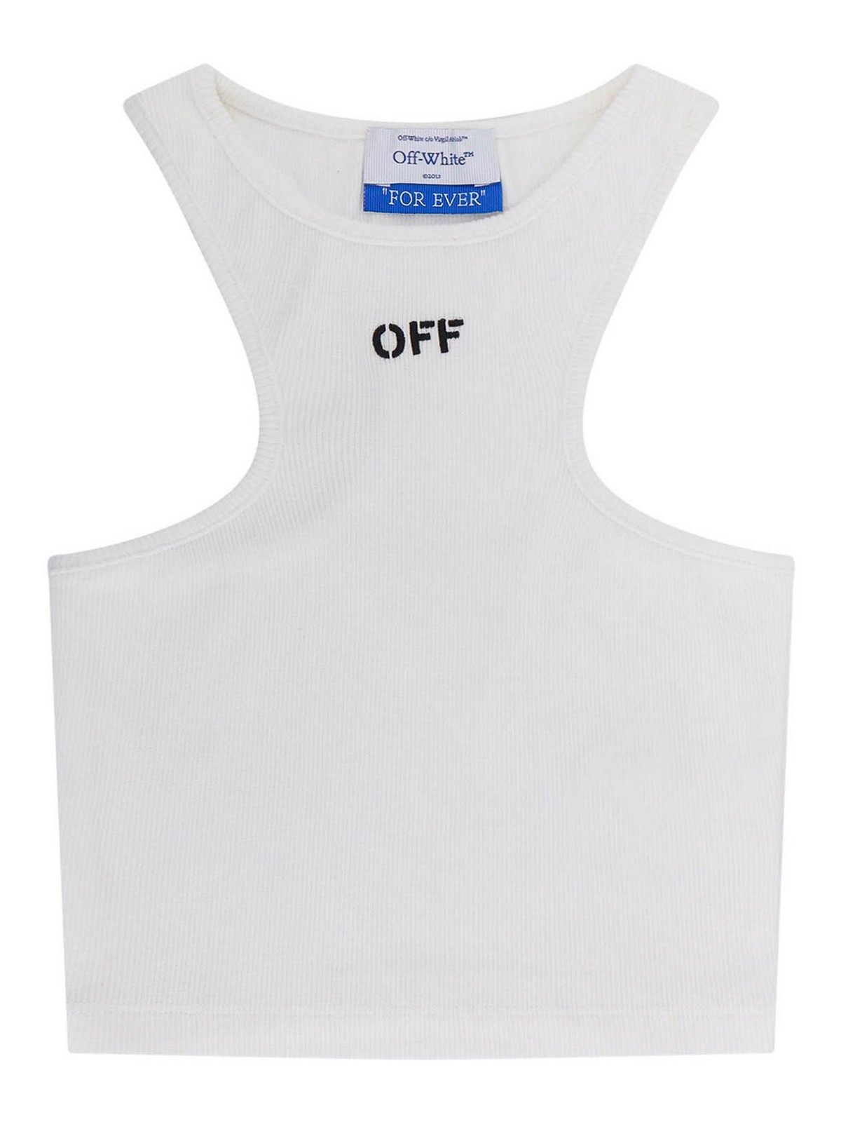 Shop Off-white Ribbed Cotton Top In White