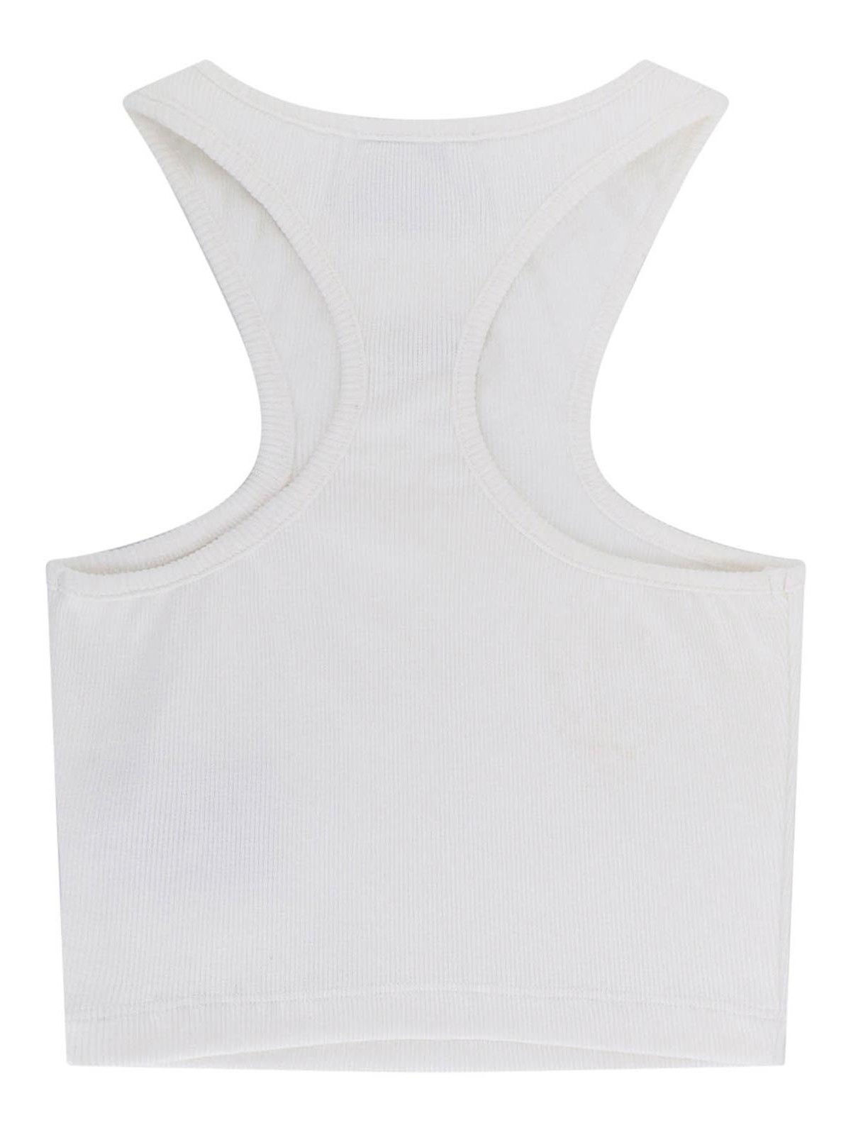 Shop Off-white Ribbed Cotton Top In White