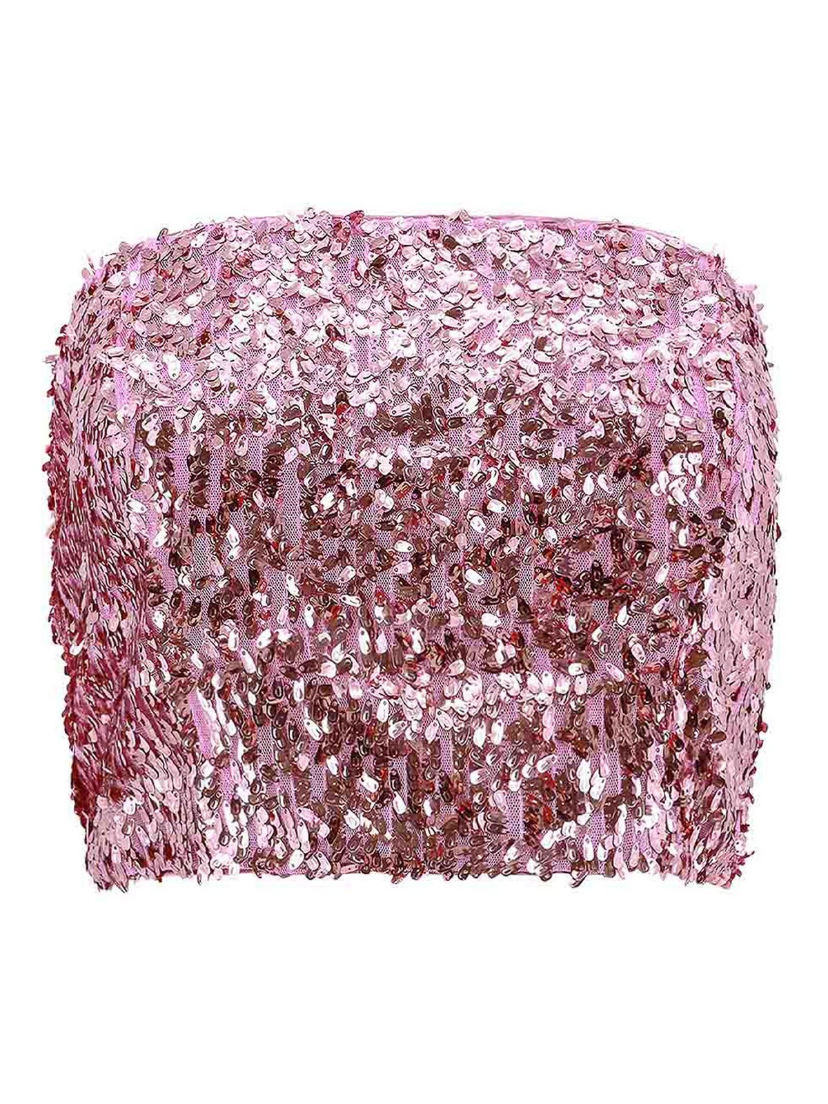 Shop Rotate Birger Christensen Top With All-over Sequins In Pink