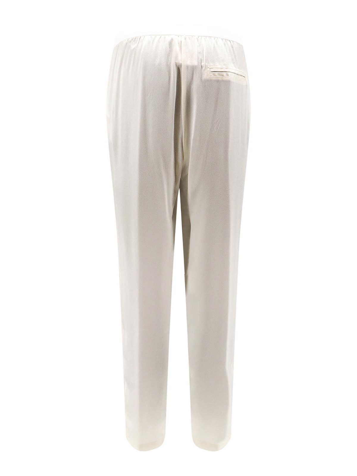 Shop Semicouture Silk Blend Trouser In White