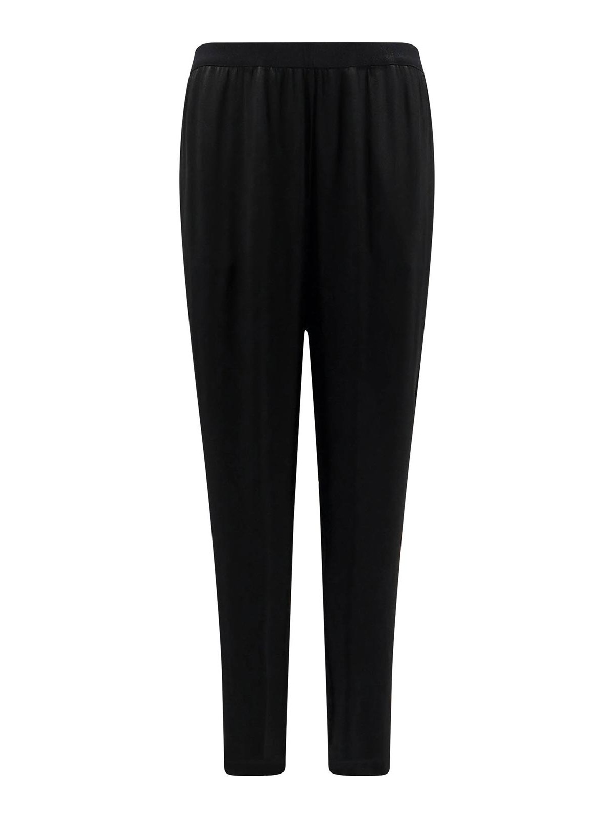 Shop Semicouture Silk Blend Trouser In Black
