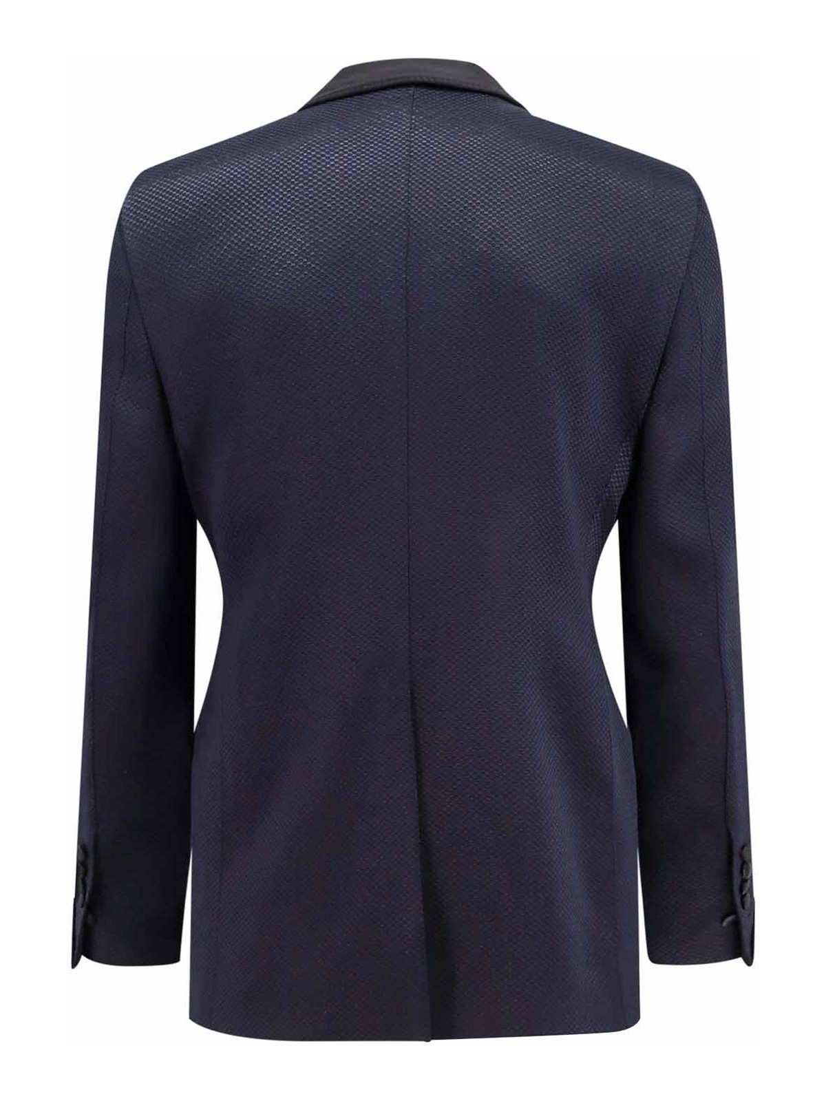 Shop Tom Ford Viscose Blazer With Satin Profiles In Blue