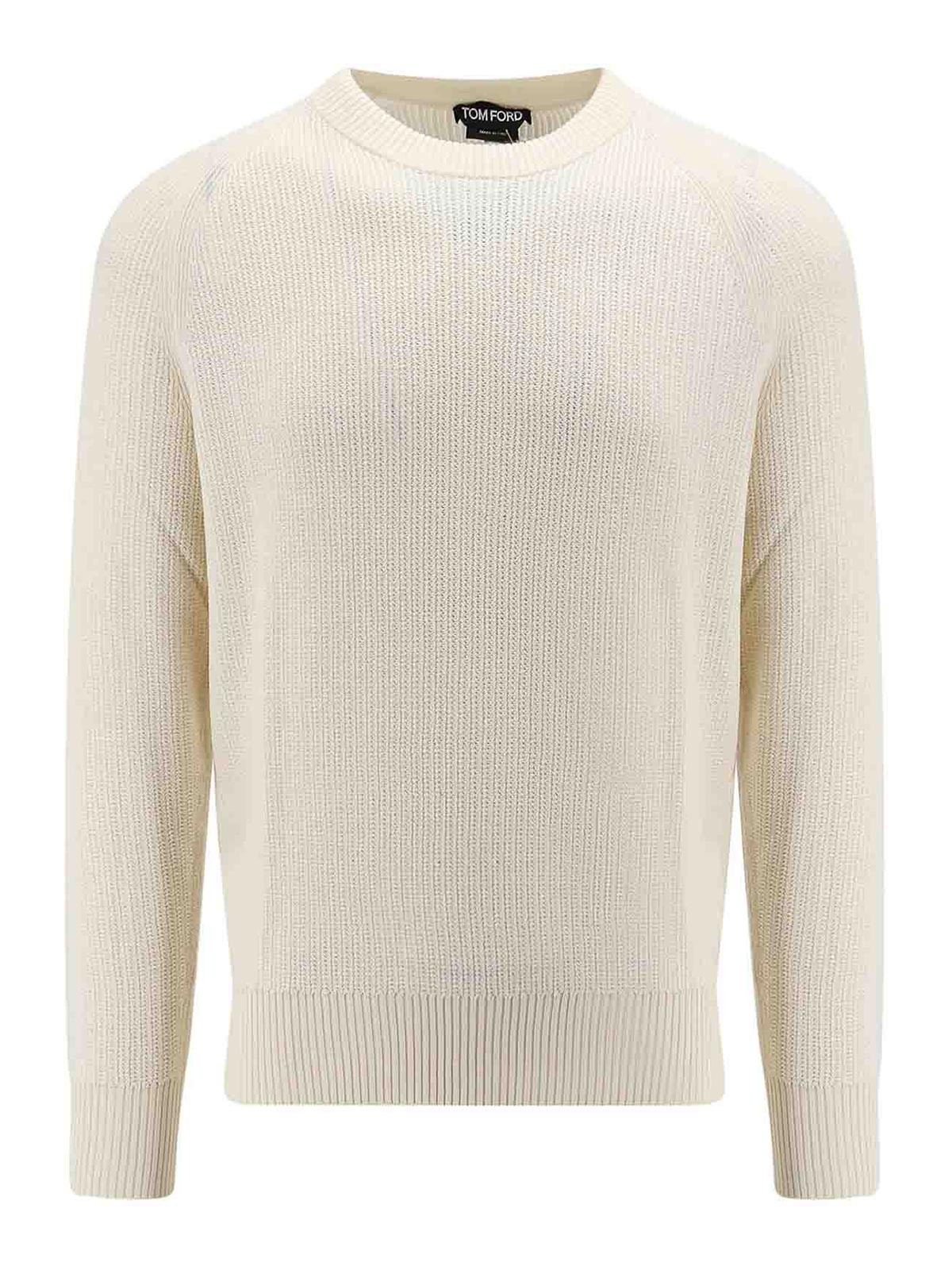 Shop Tom Ford Wool And Silk Sweater In White