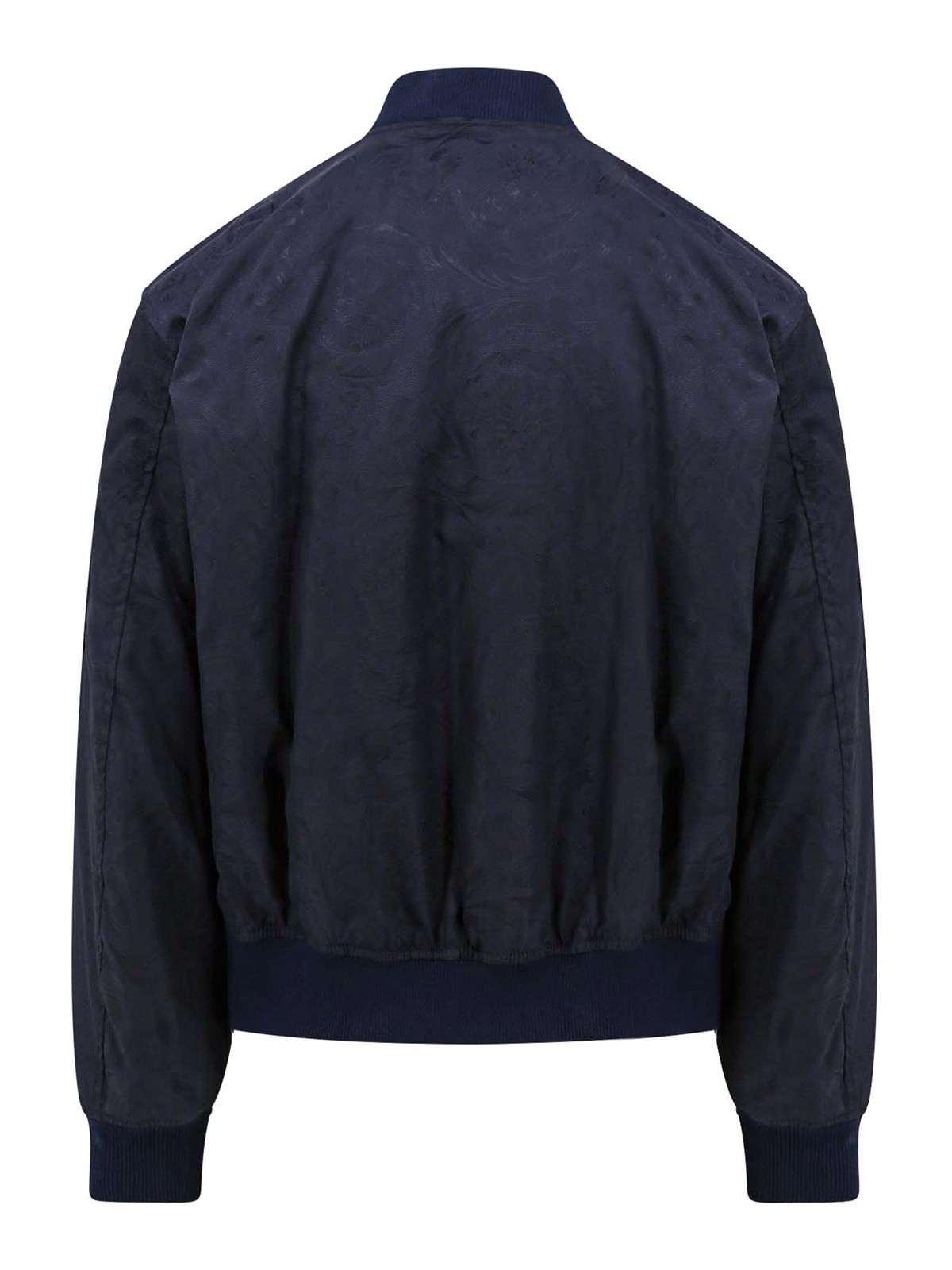 Shop Versace Barocco Techno Jacquard Jacket In Blue