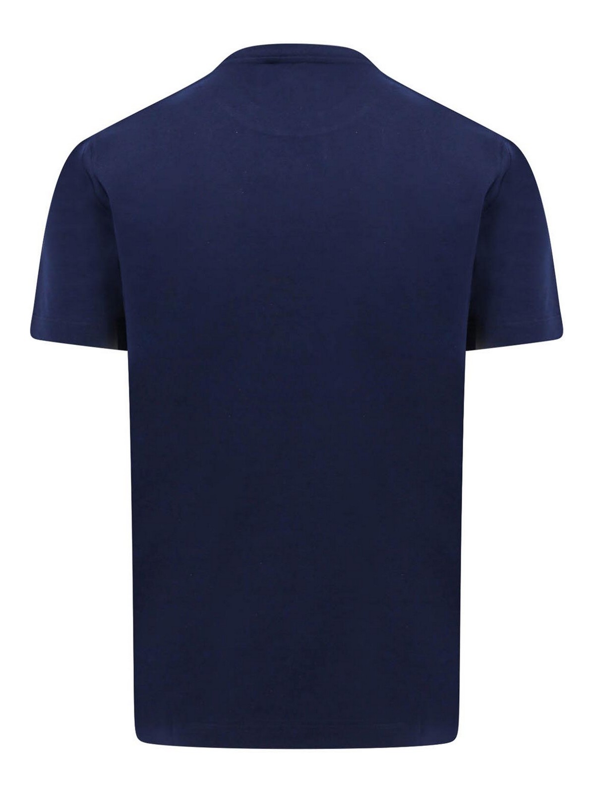 Shop Versace Jersey Cotton T-shirt With Iconic Print In Blue