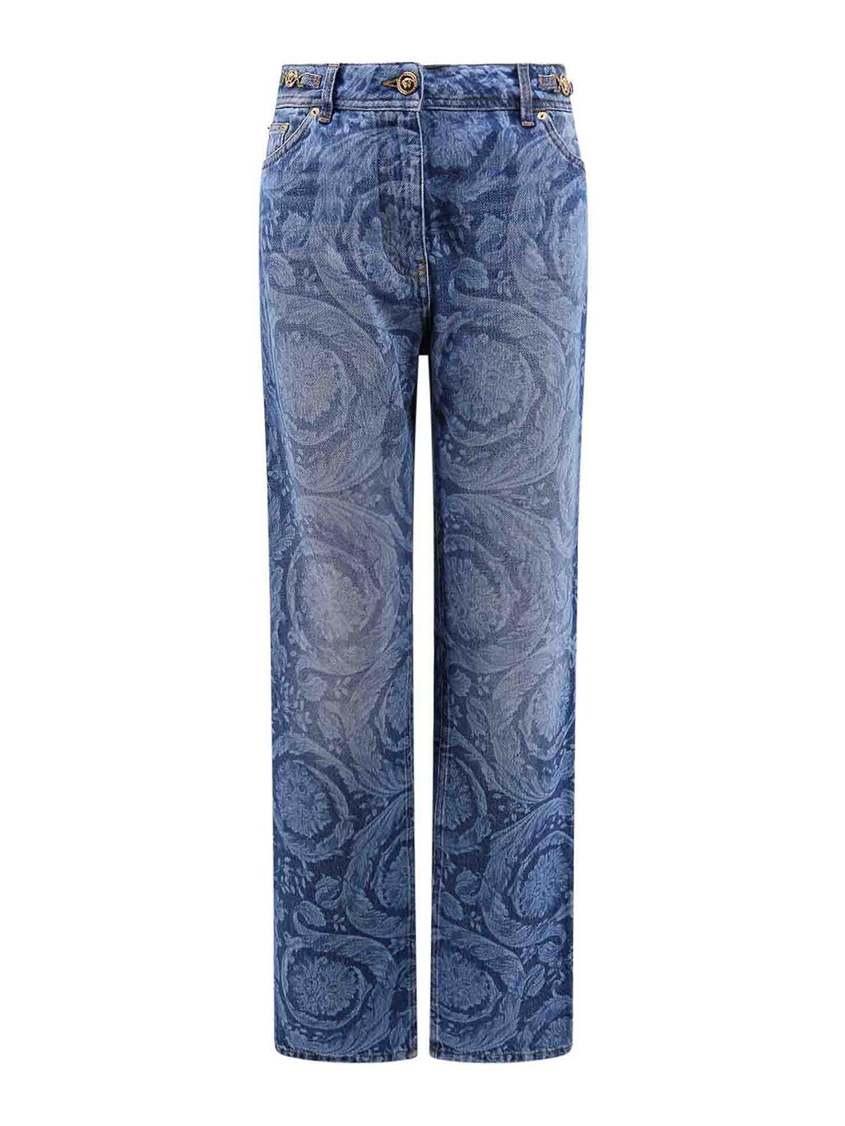 Shop Versace Jeans Baroque Laser Print Medusa In Blue
