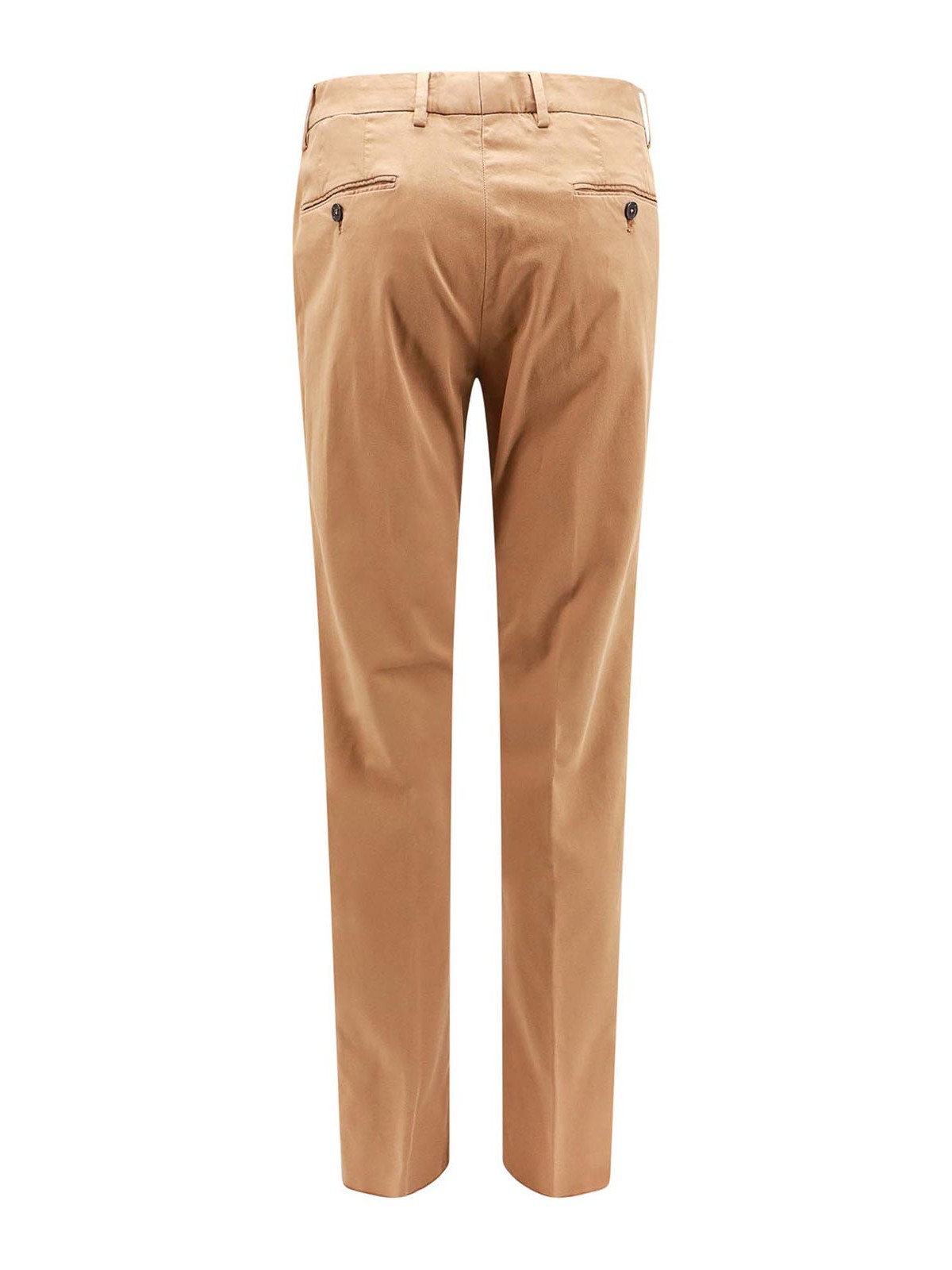 Shop Zegna Stretch Cotton Trouser In Brown