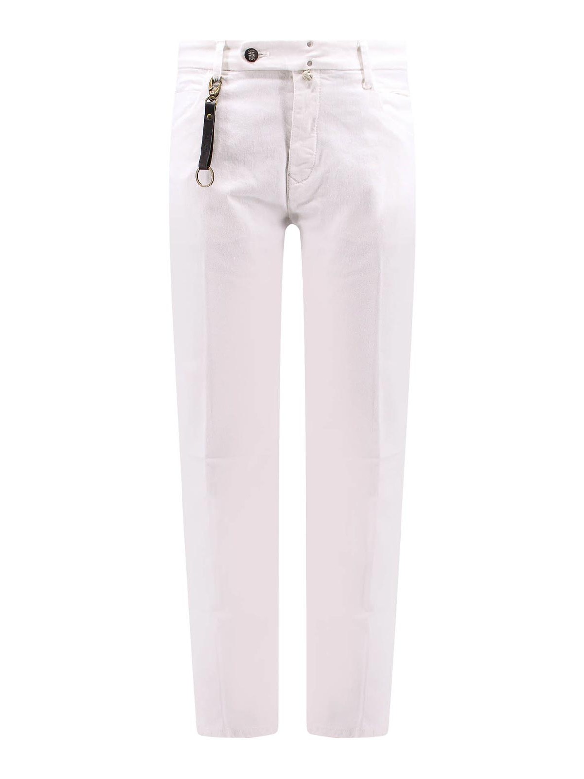 Shop Incotex Stretch Cotton Trouser In White