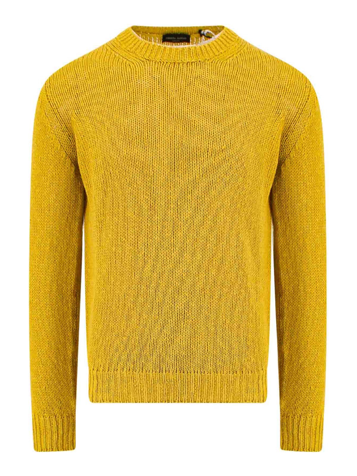 Roberto Collina Cotton And Linen Sweater In Yellow