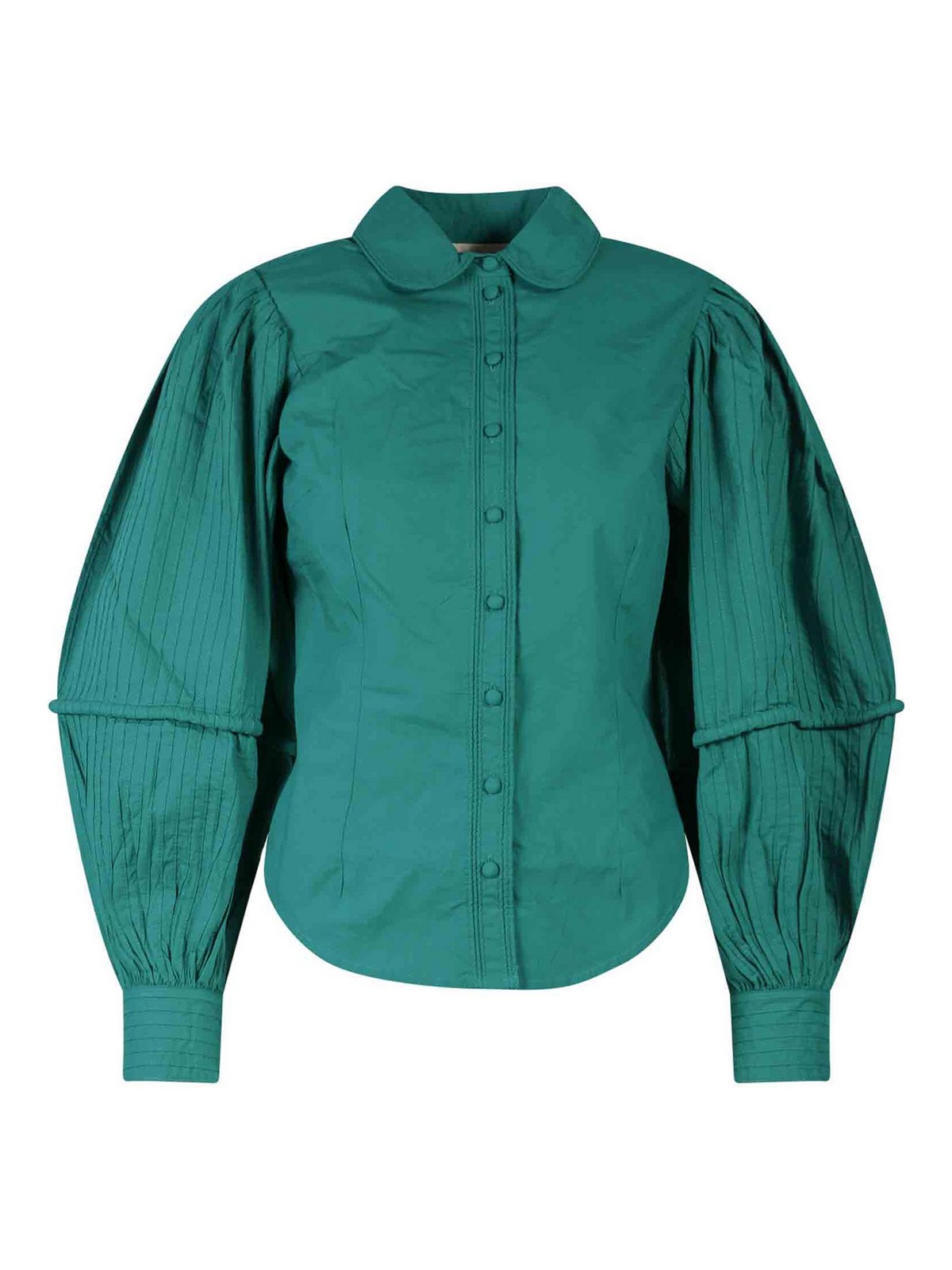 Shop Ulla Johnson Cotton Shirt In Green