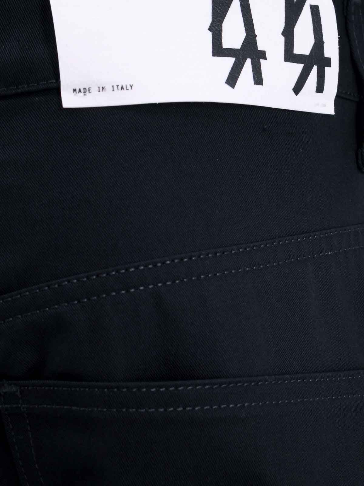 Shop 44 Label Group Cotton Cargo Trouser With Logo Patch In Negro