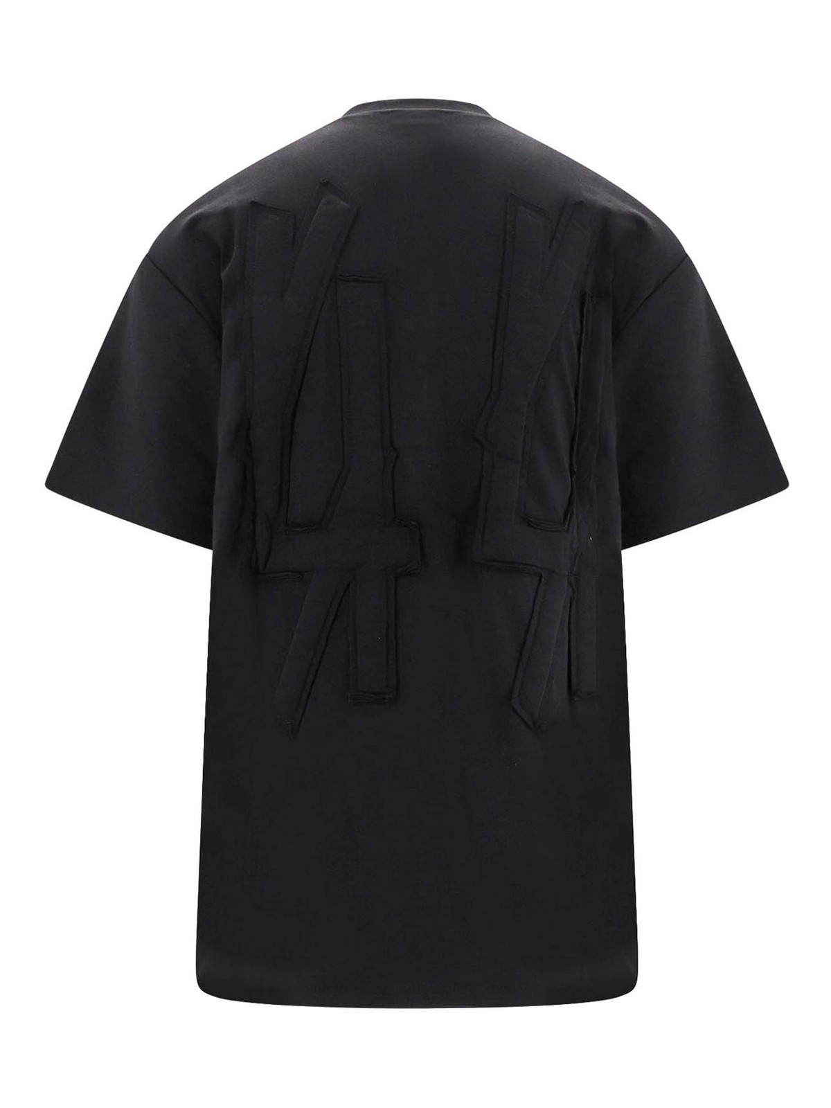 Shop 44 Label Group Padded Cotton Tee In Black