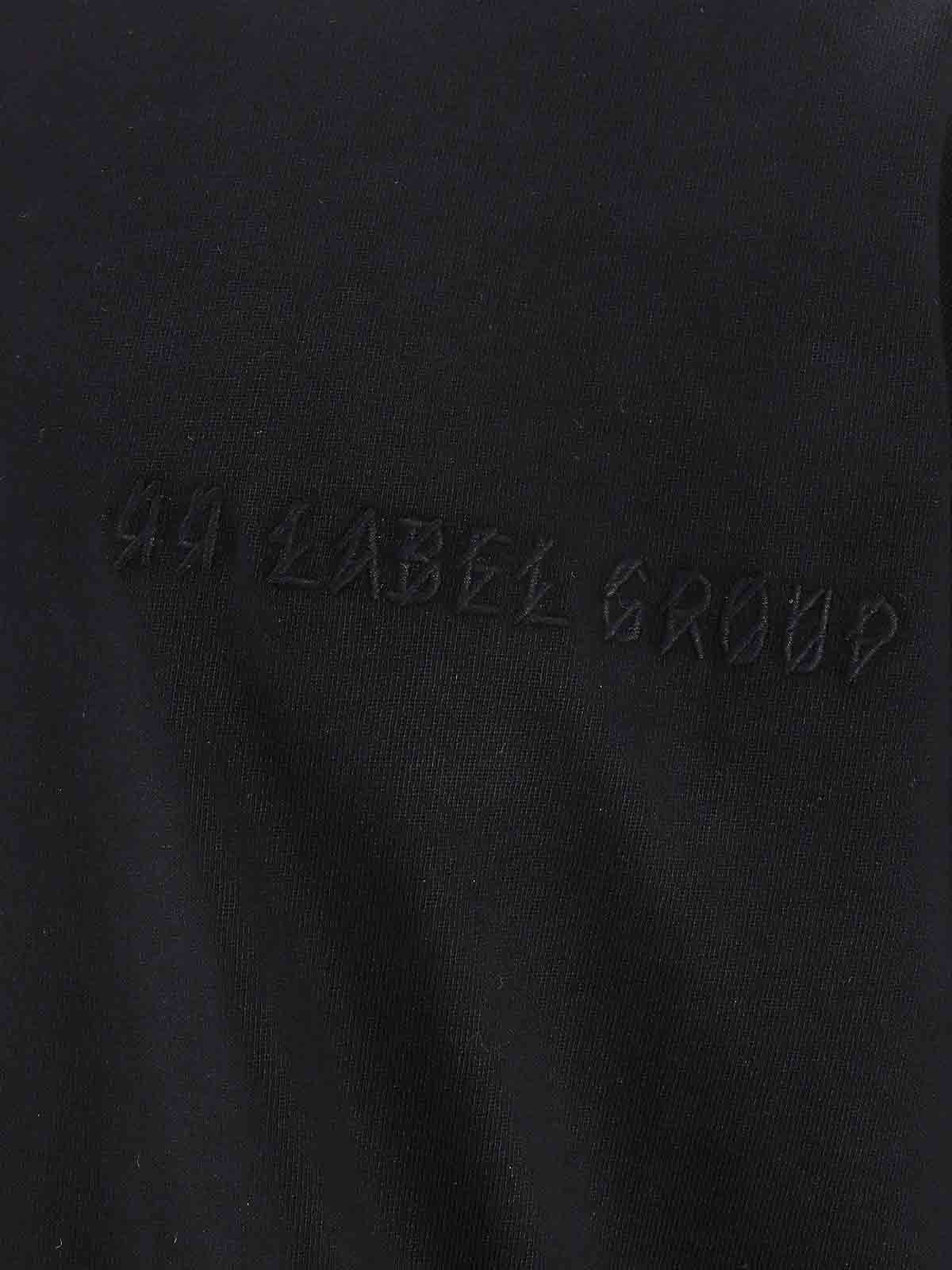 Shop 44 Label Group Padded Cotton Tee In Black