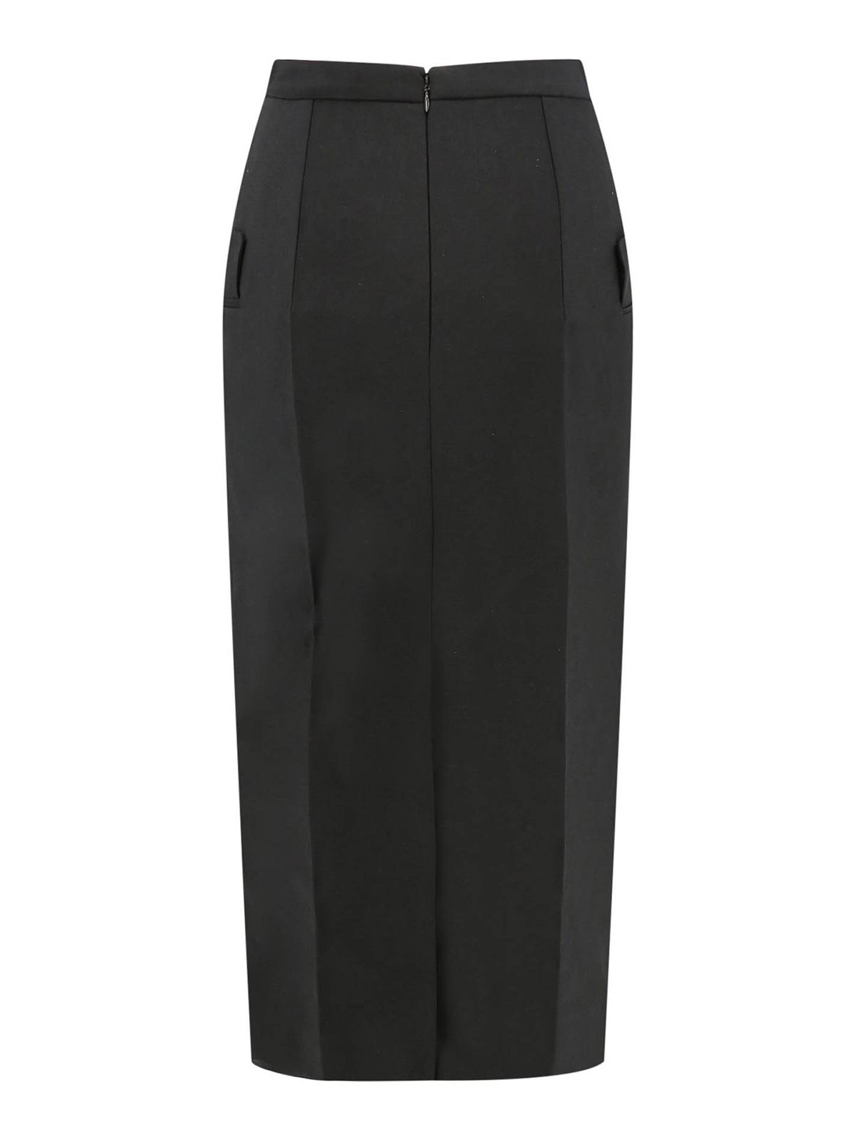 Shop Alexander Mcqueen Certified Wool Upside-down Skirt In Black