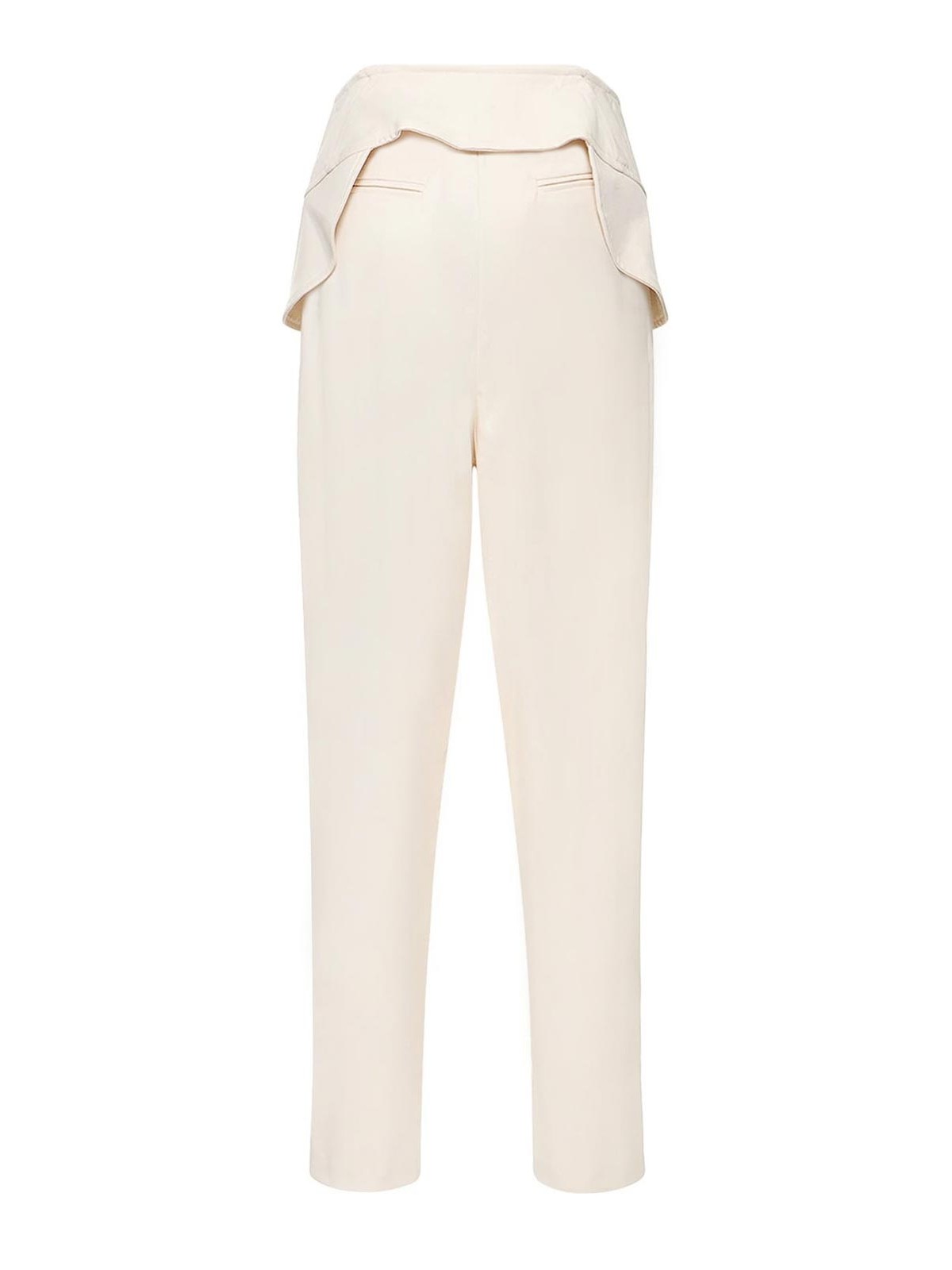 Shop Andreädamo Panelled Casual Trousers In Beige