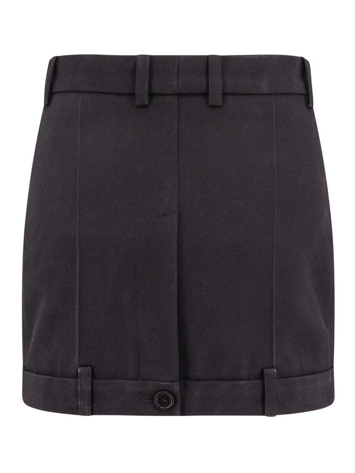 Shop Balenciaga Wool Deconstructured Skirt In Negro