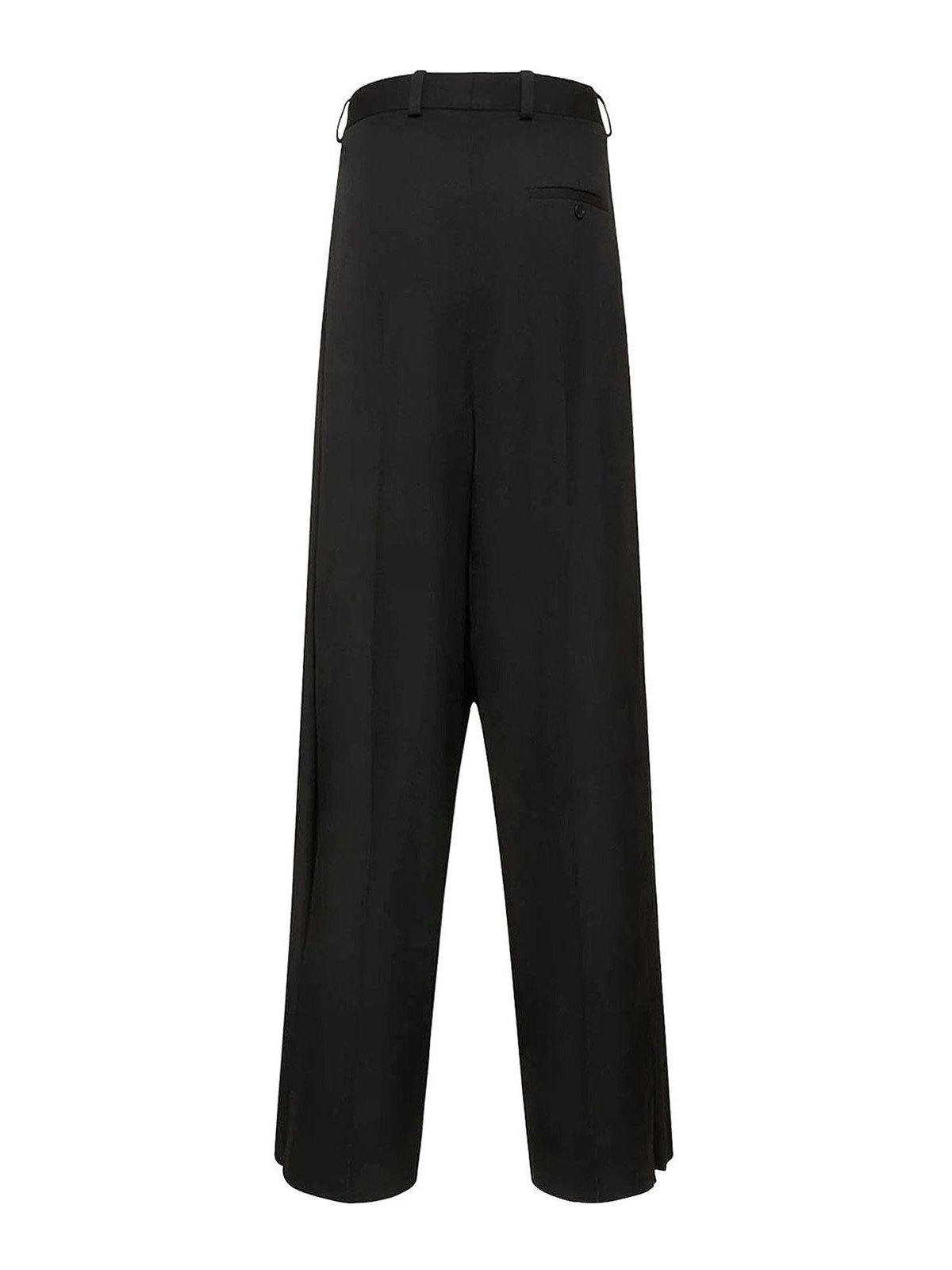 Shop Balenciaga Double Front Wool Trouser In Black