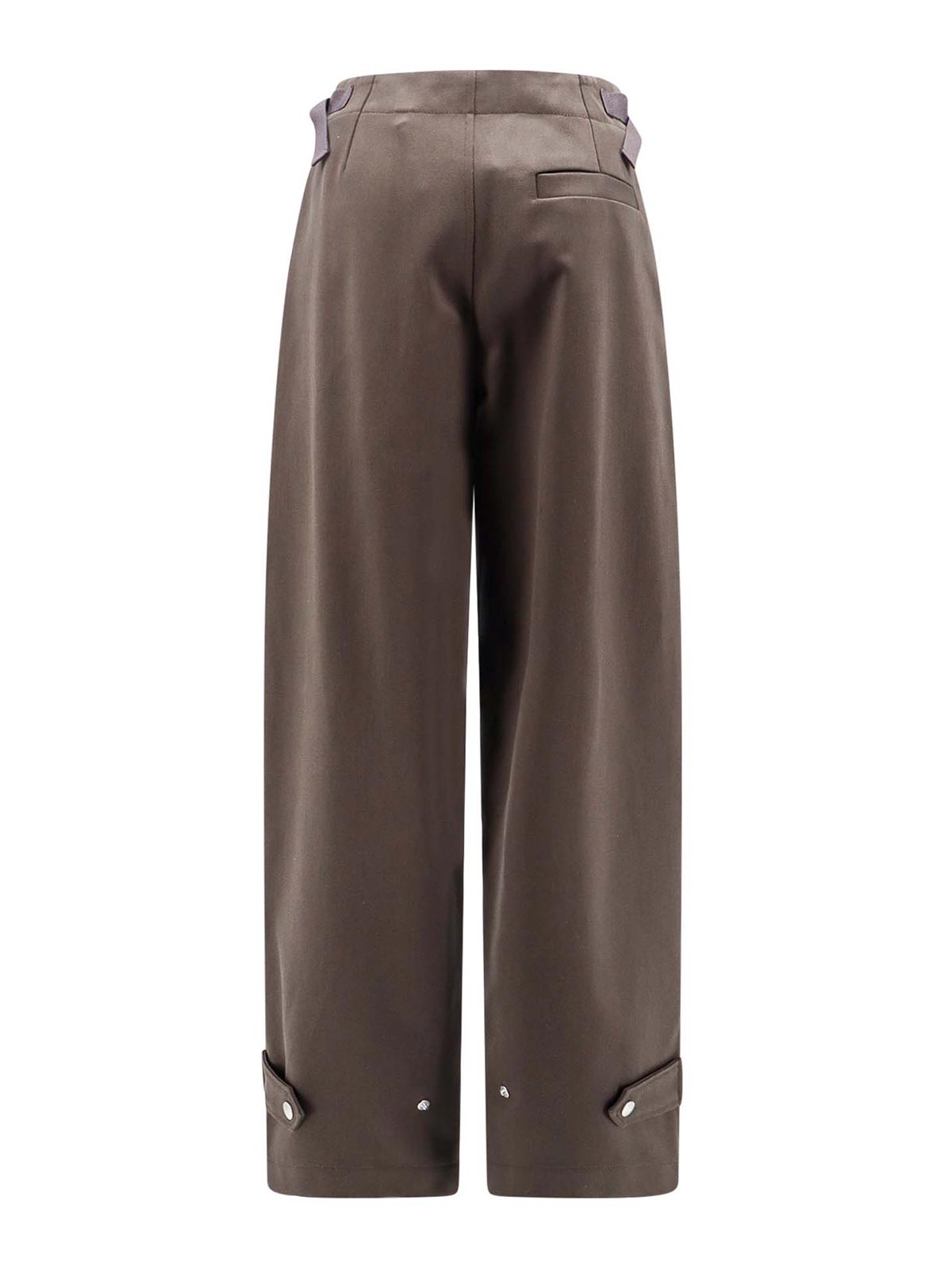 Shop Burberry Adjustable Strap Trousers In Green