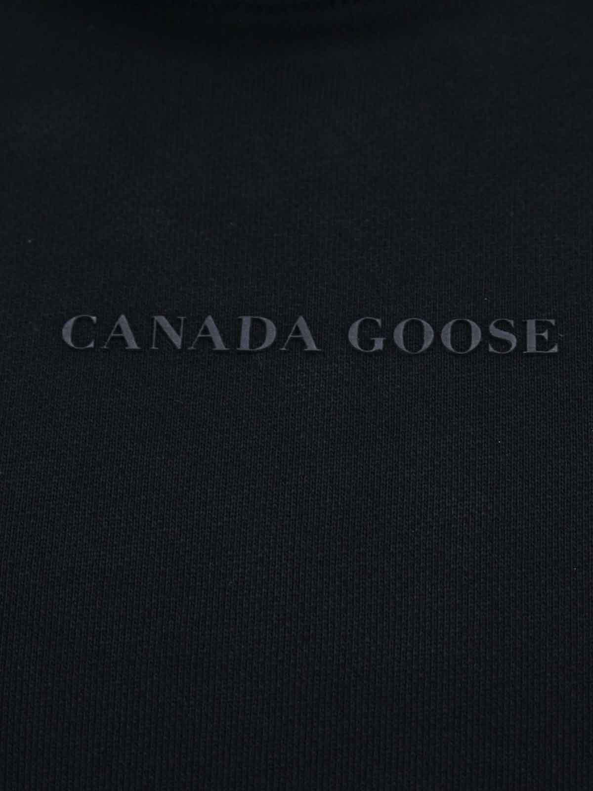 Shop Canada Goose Cotton Sweatshirt With Frontal Logo Patch In Black