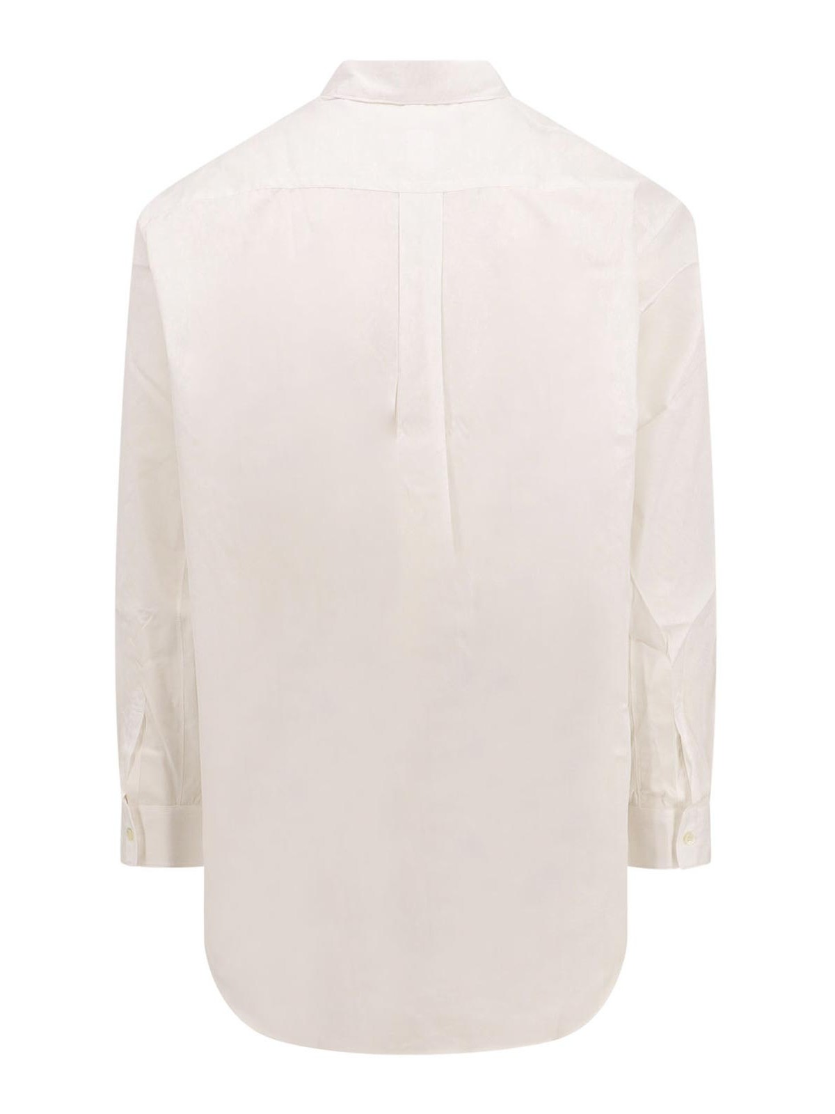 Shop Comme Des Garçons Shirt Cotton Shirt With Frontal Lacoste Patch In Blanco
