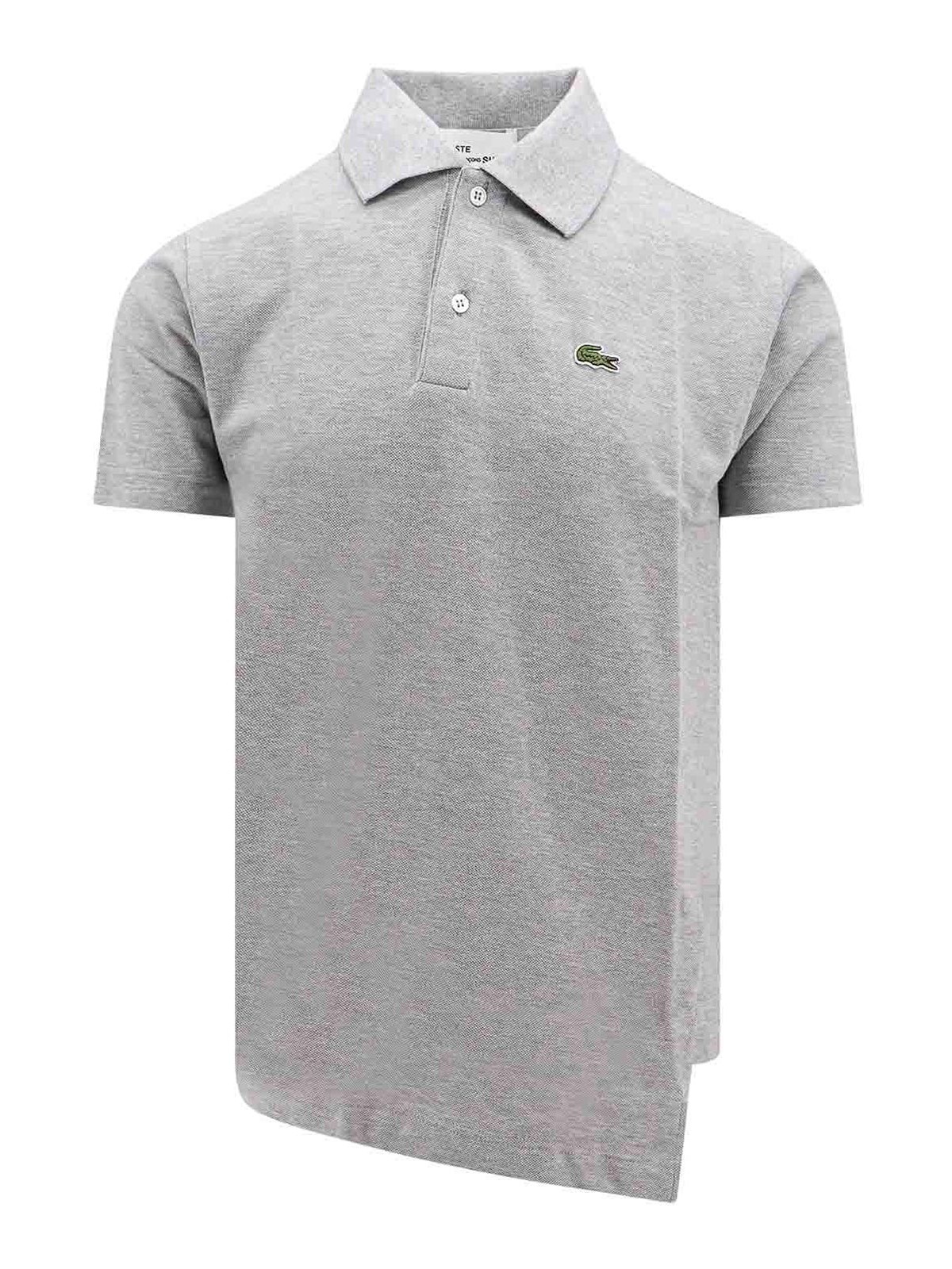 Shop Comme Des Garçons Shirt Cotton Shirt With Frontal Lacoste Patch In Grey