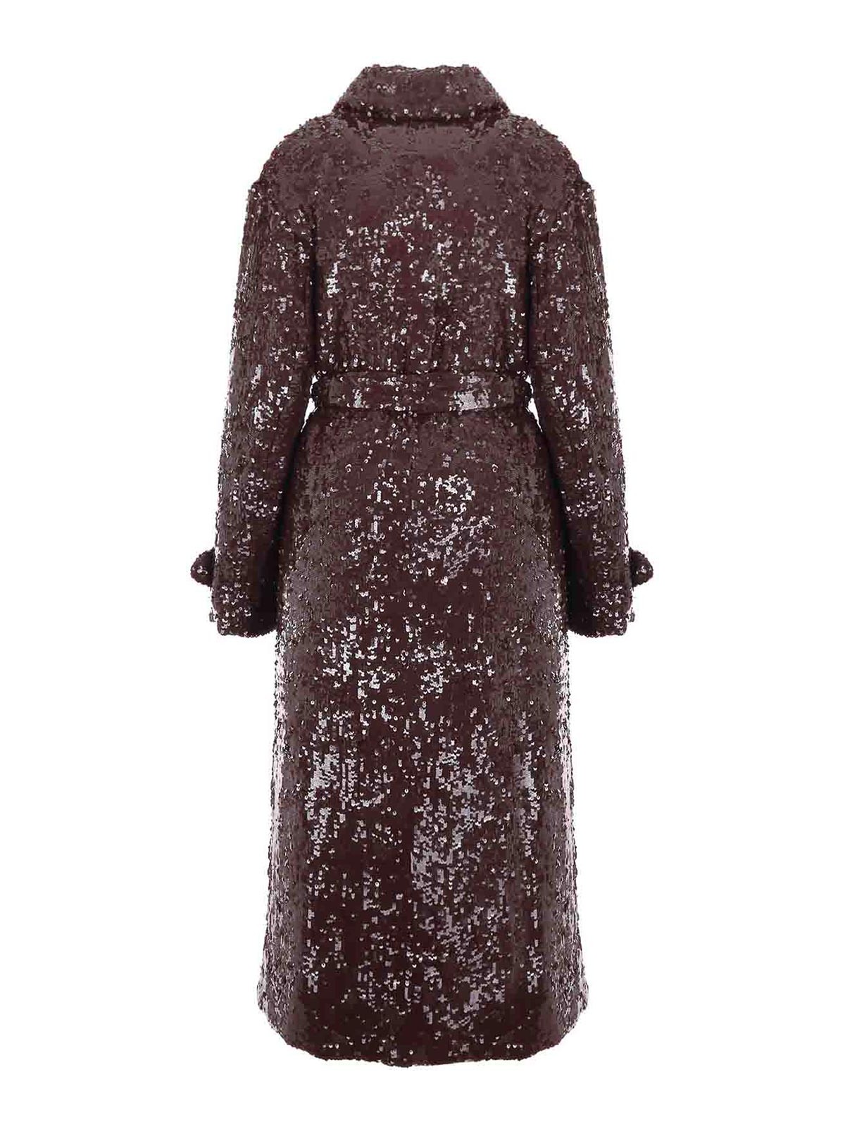 Dries Van Noten Coat with all-over sequins - Red