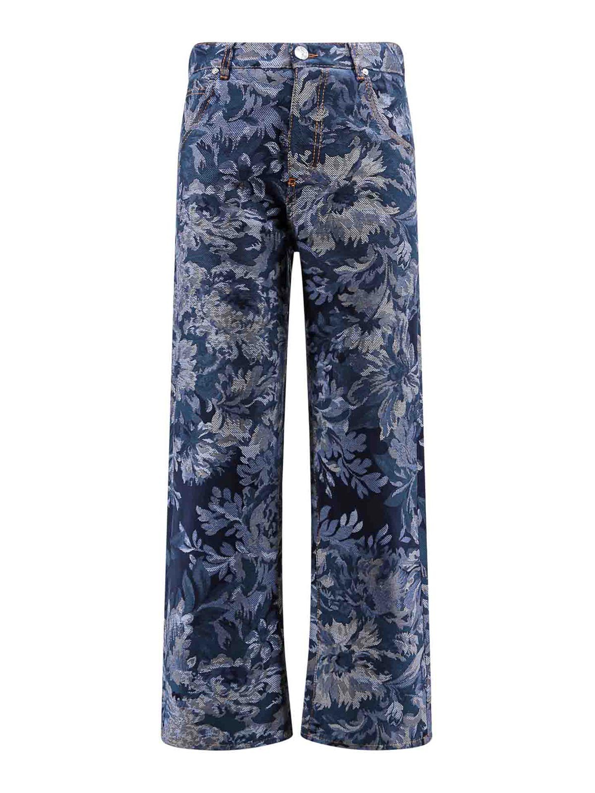 デニム・ジーパン Etro Light Blue Floral Pattern Trousers Etro Denim Jeans Floral Pattern In Blue | ModeSens