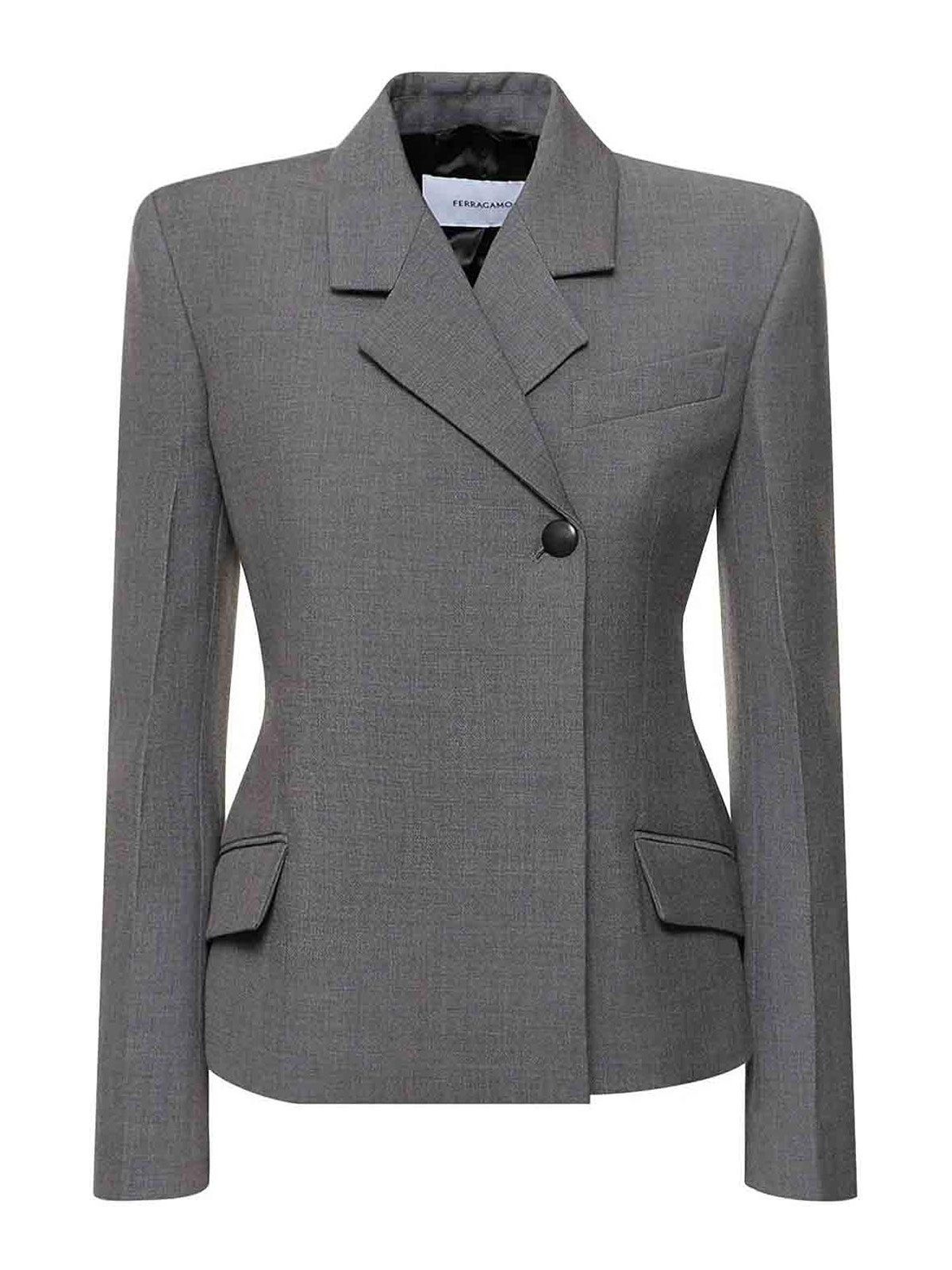 Salvatore Ferragamo ビジネスジャケット グレー Ferragamo Virgin wool blazer - Grey - Women|13C631766728VINTAGEGR
