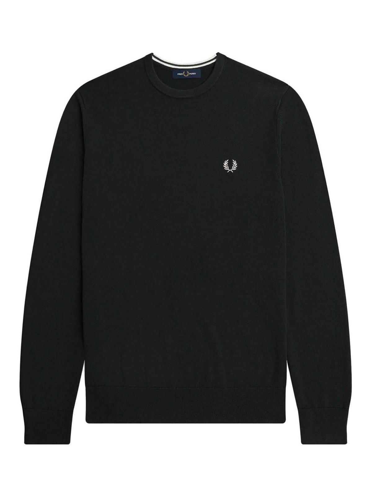 Fred Perry Wool And Cotton Jumper In Black