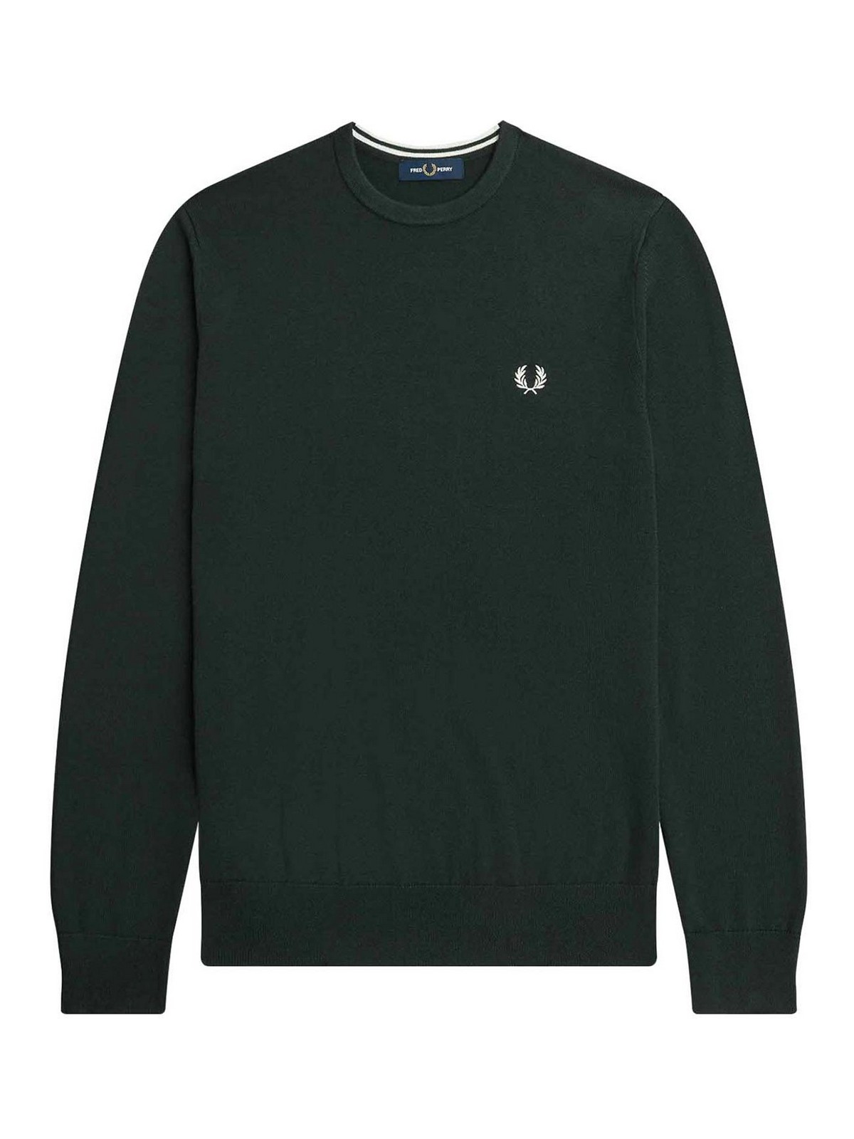 Shop Fred Perry Wool And Cotton Sweater In Green