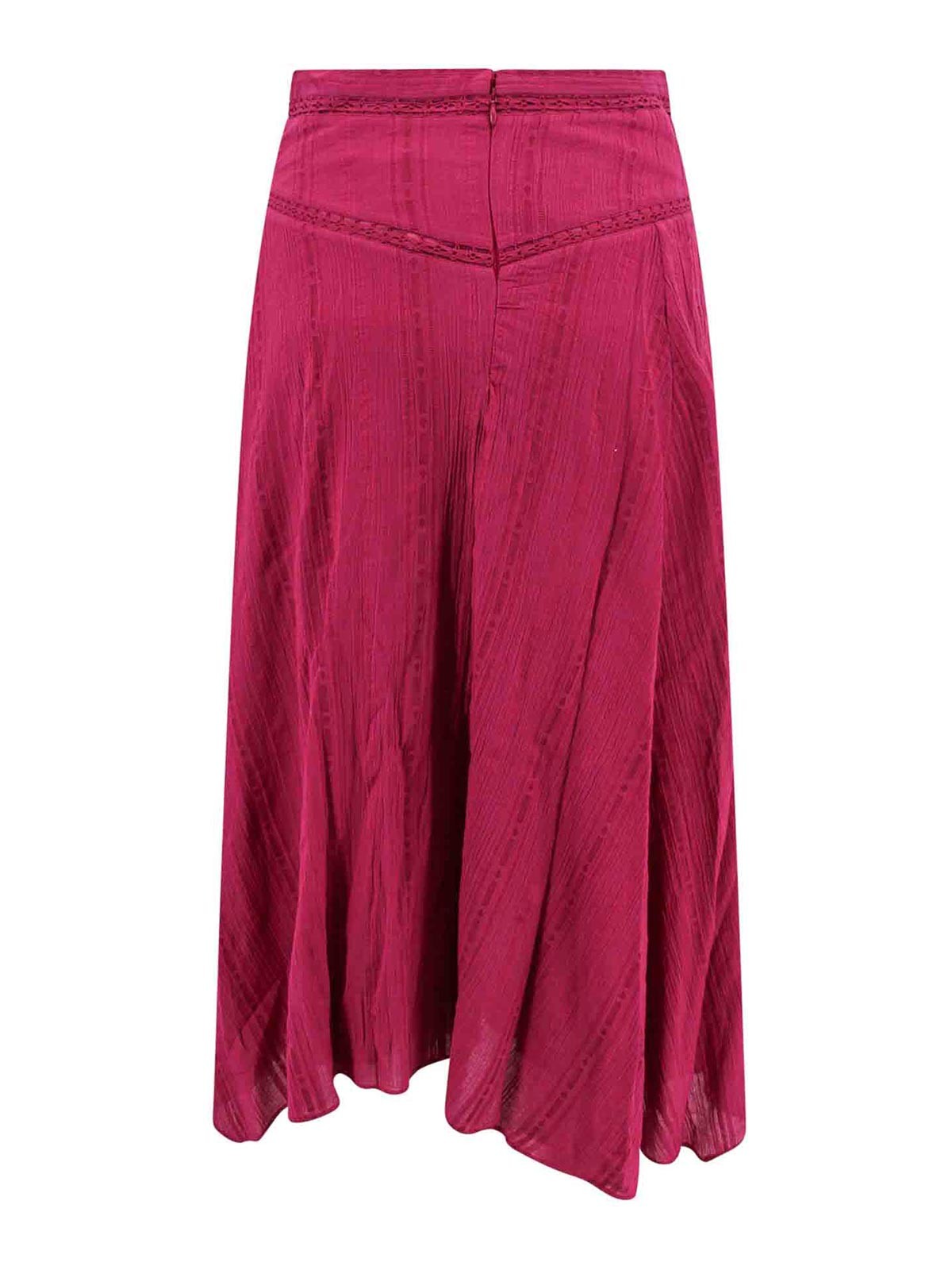 Isabel Marant Cotton And Viscose Midi Skirt In Pink