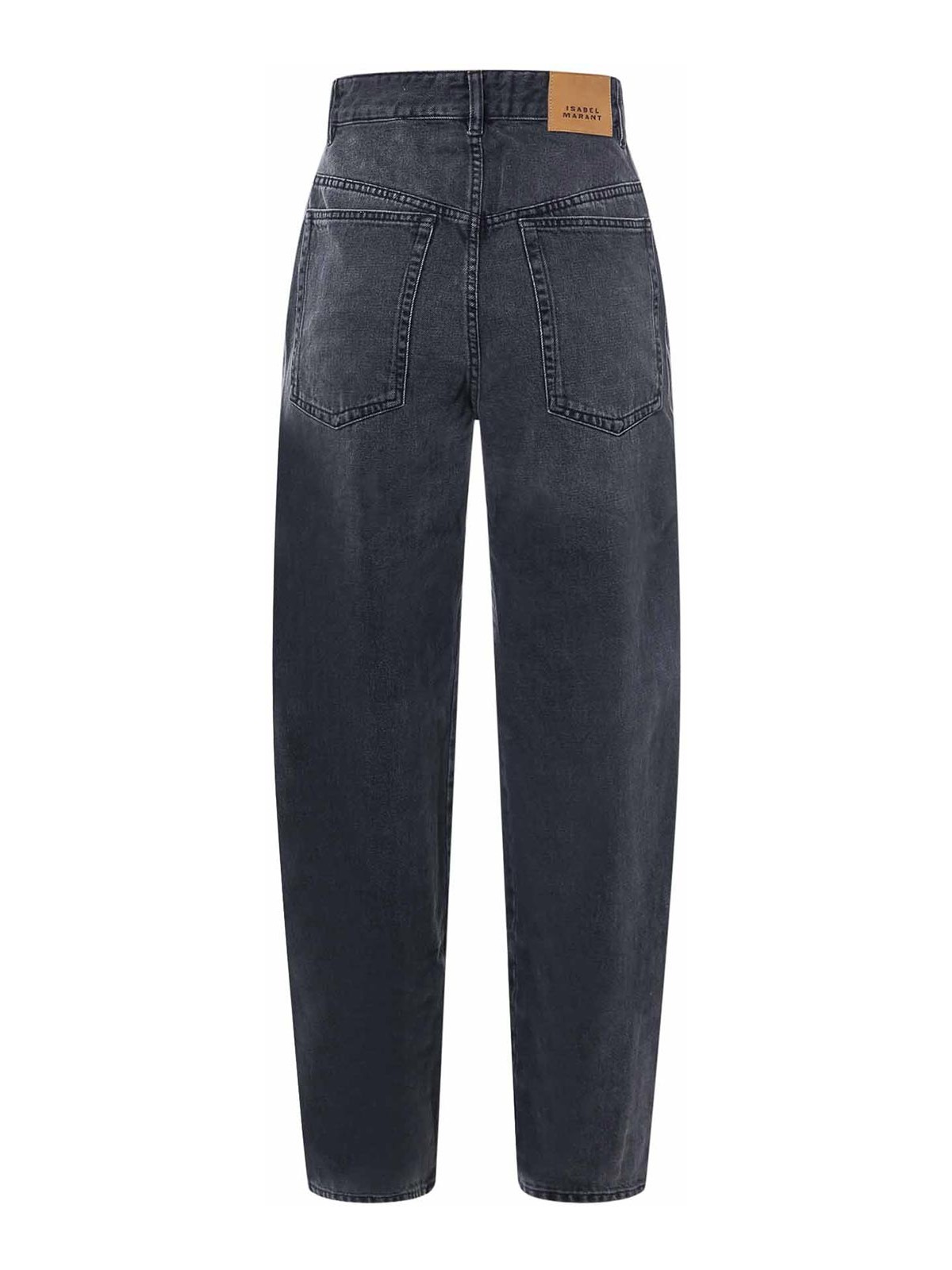 Shop Isabel Marant Cotton Trouser With Back Logo Patch In Black