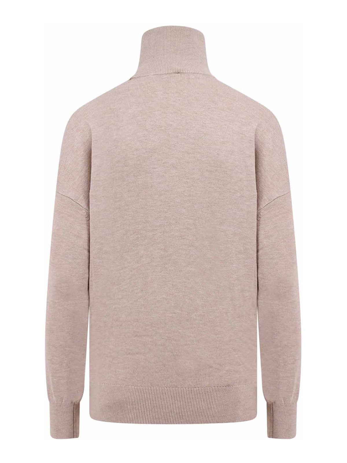 Shop Isabel Marant Viscose And Wool Sweater With Zip Detail In Beige