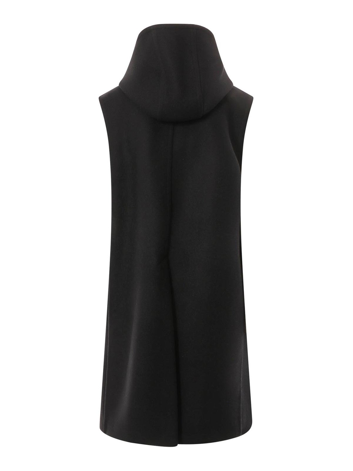 Shop Jil Sander Wool Sleeveless Coat In Black