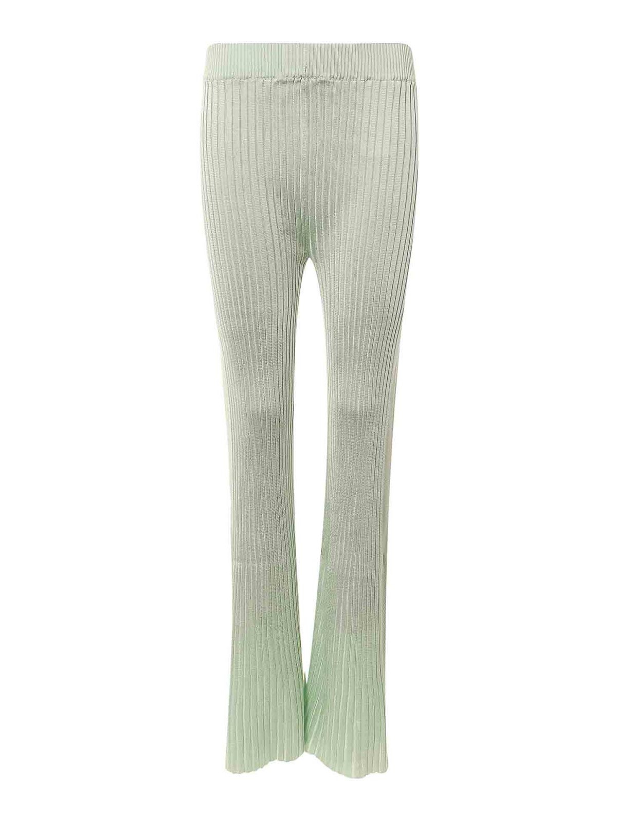 Shop Jil Sander Ribbed Viscose Trouser In Green