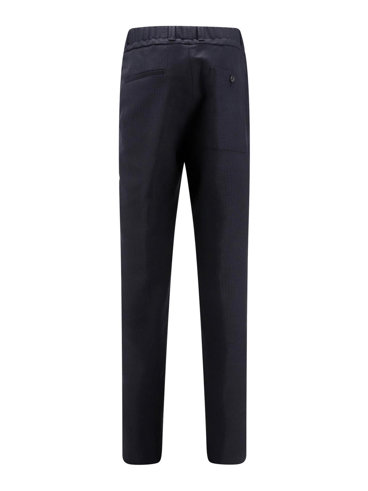 Shop Lanvin Wool And Mohair Micropattern Trouser In Blue
