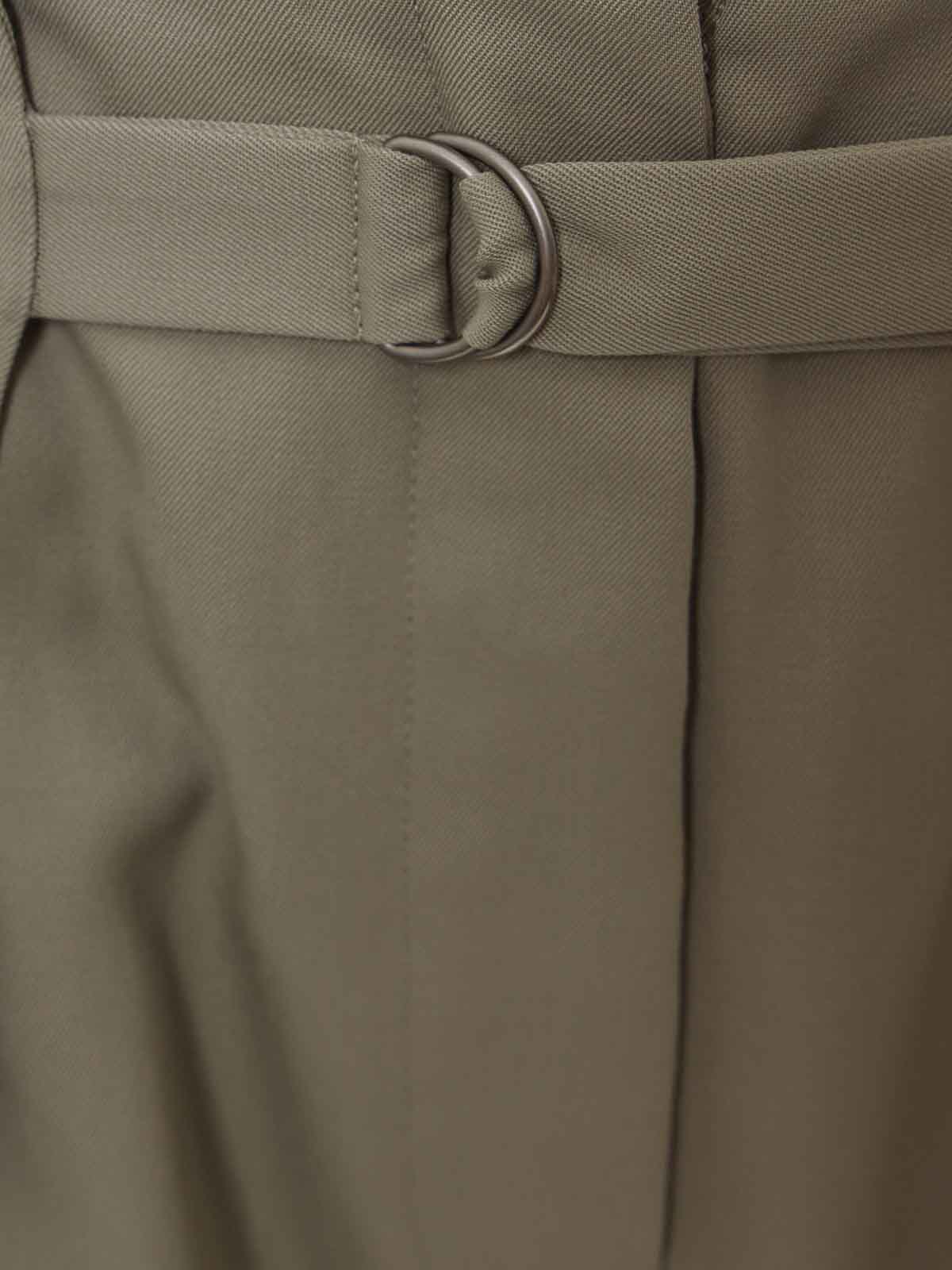 Shop Le 17 Septembre Wool Trouser With Adjustable Strap In Green