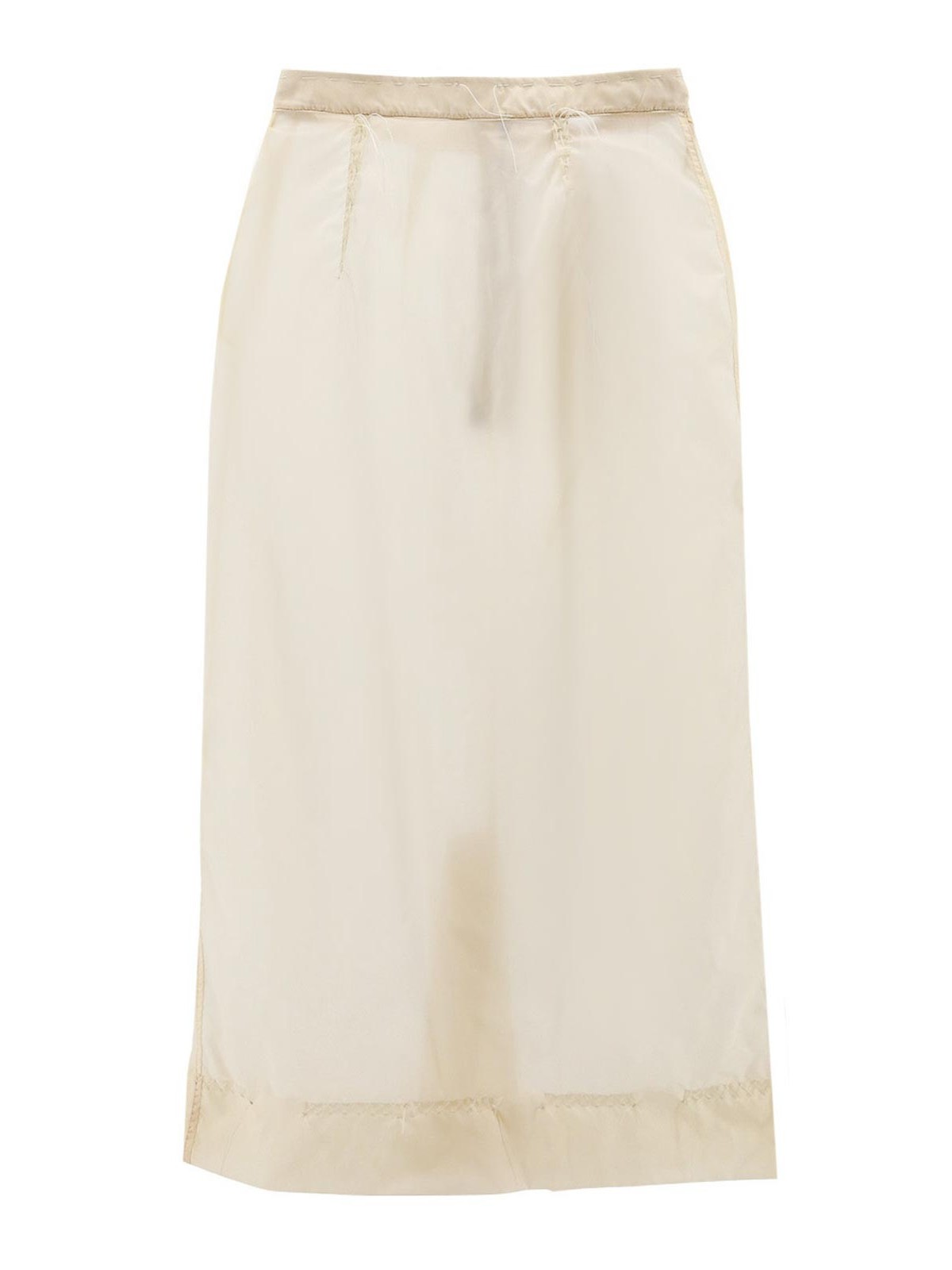 Shop Maison Margiela Nylon Longuette Skirt In Beis