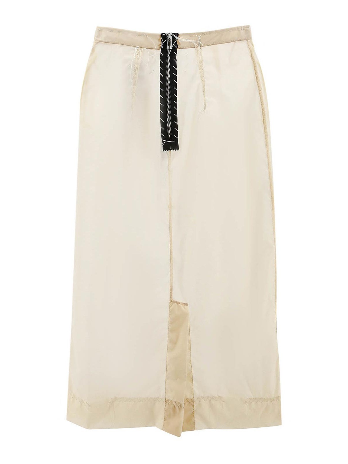 Shop Maison Margiela Nylon Longuette Skirt In Beis