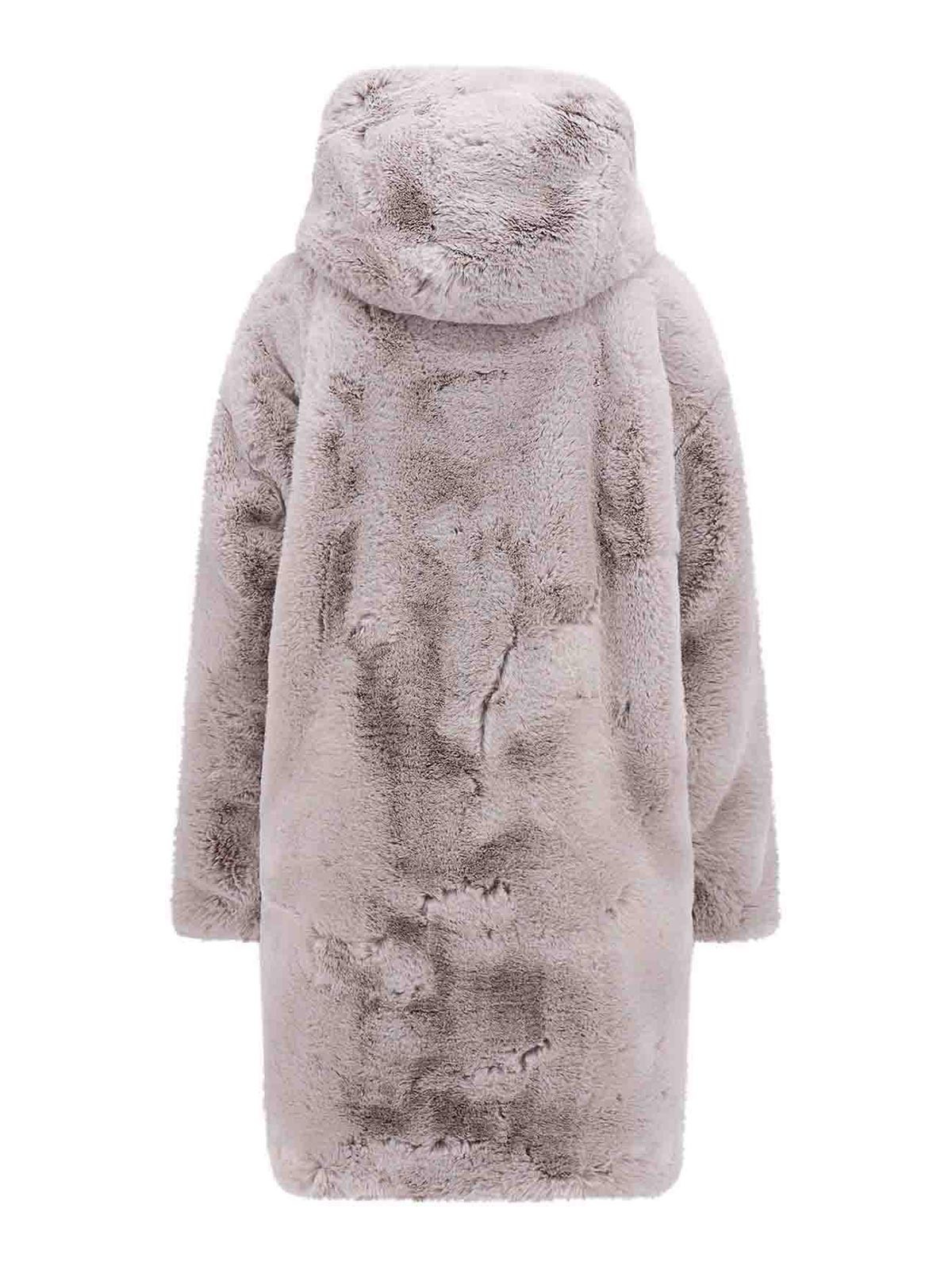 Shop Moose Knuckles Faux Fur Jacket In Gris
